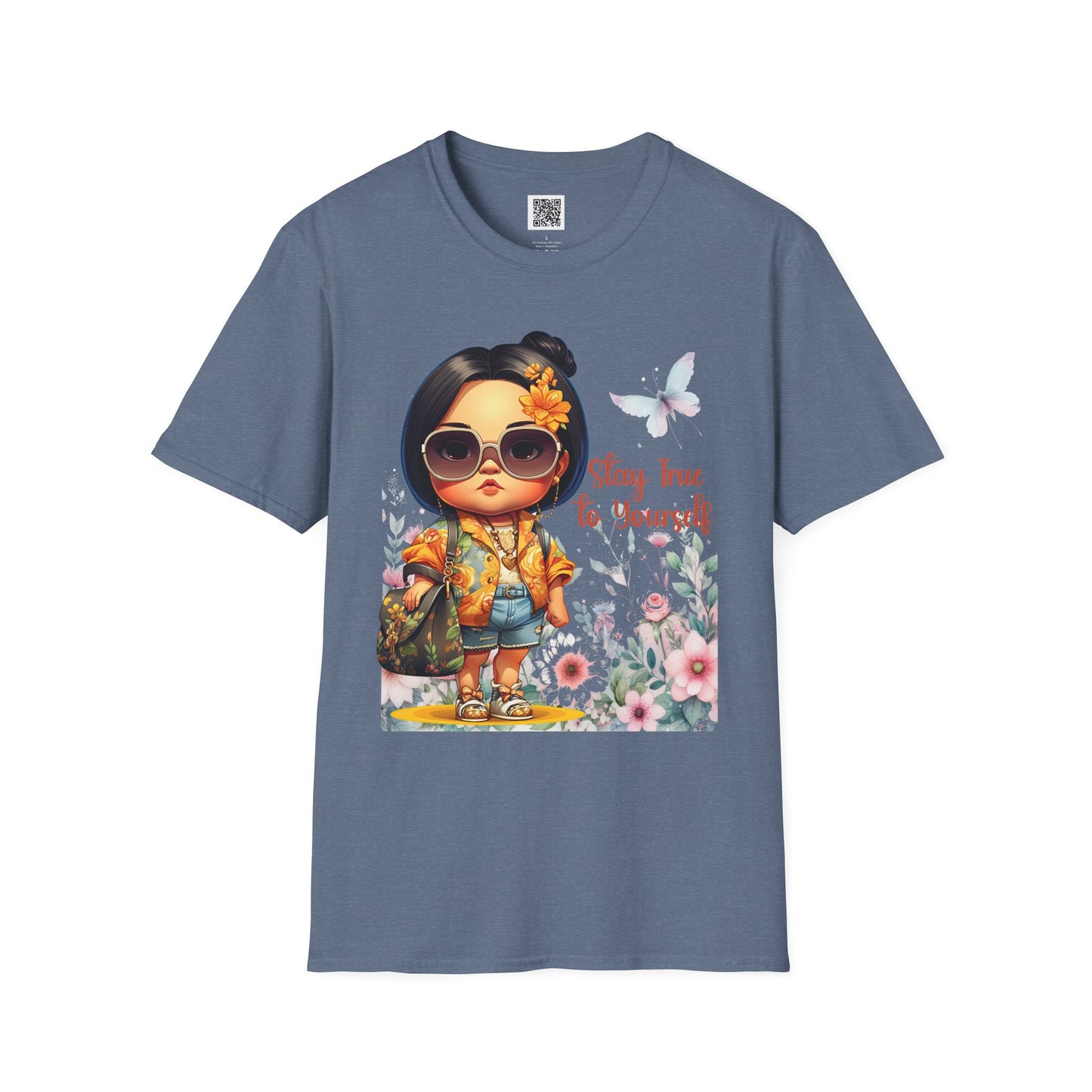 Stay True to Yourself | Unisex Softstyle T-Shirt - Floral Design & Empowering Message