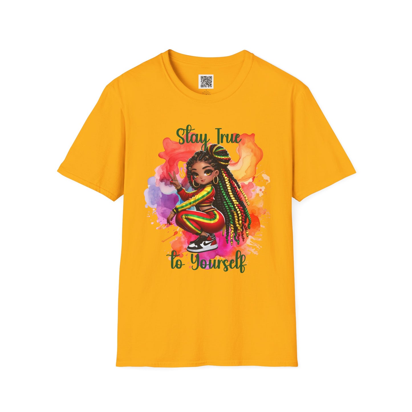Stay True to Yourself | Unisex Softstyle T-Shirt - Colorful Afrocentric Design