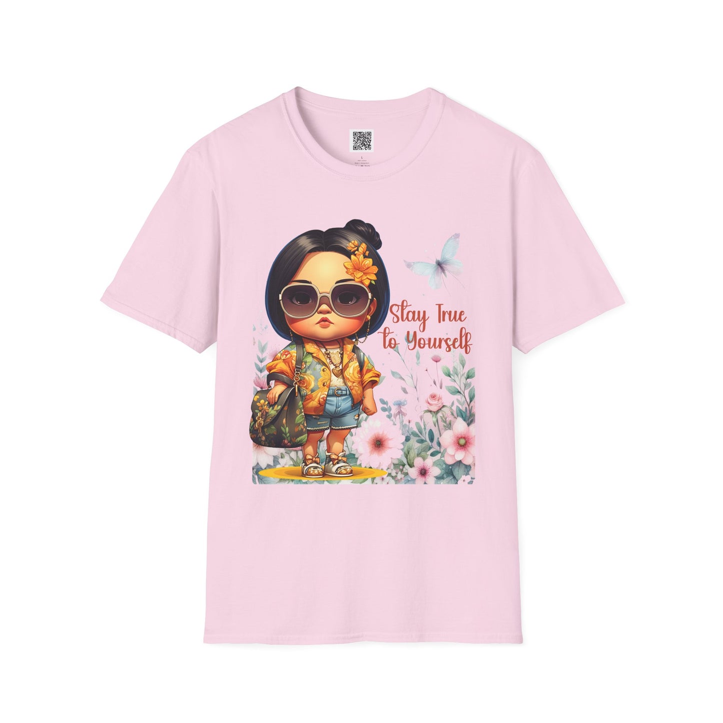 Stay True to Yourself | Unisex Softstyle T-Shirt - Floral Design & Empowering Message