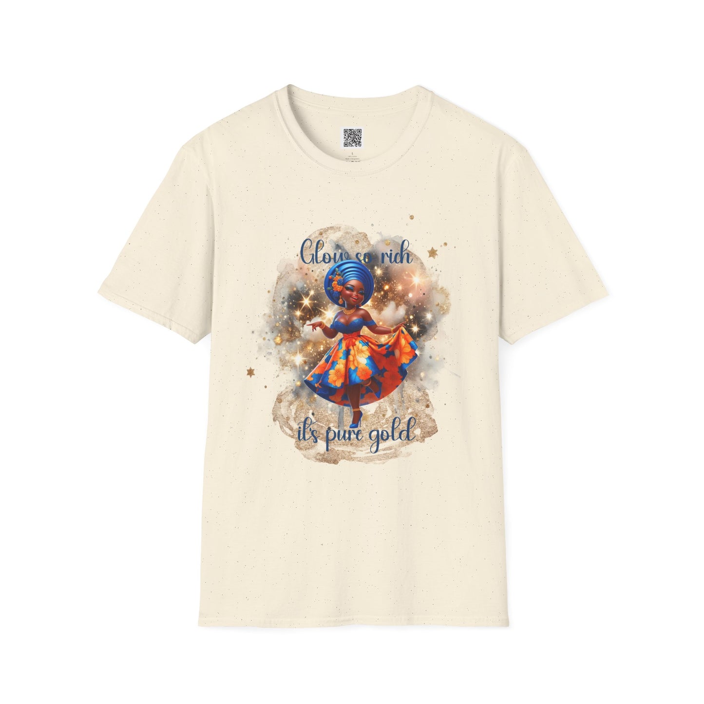 Glow So Rich Pure Gold | Unisex Softstyle T-Shirt - Celebrate Culture and Confidence
