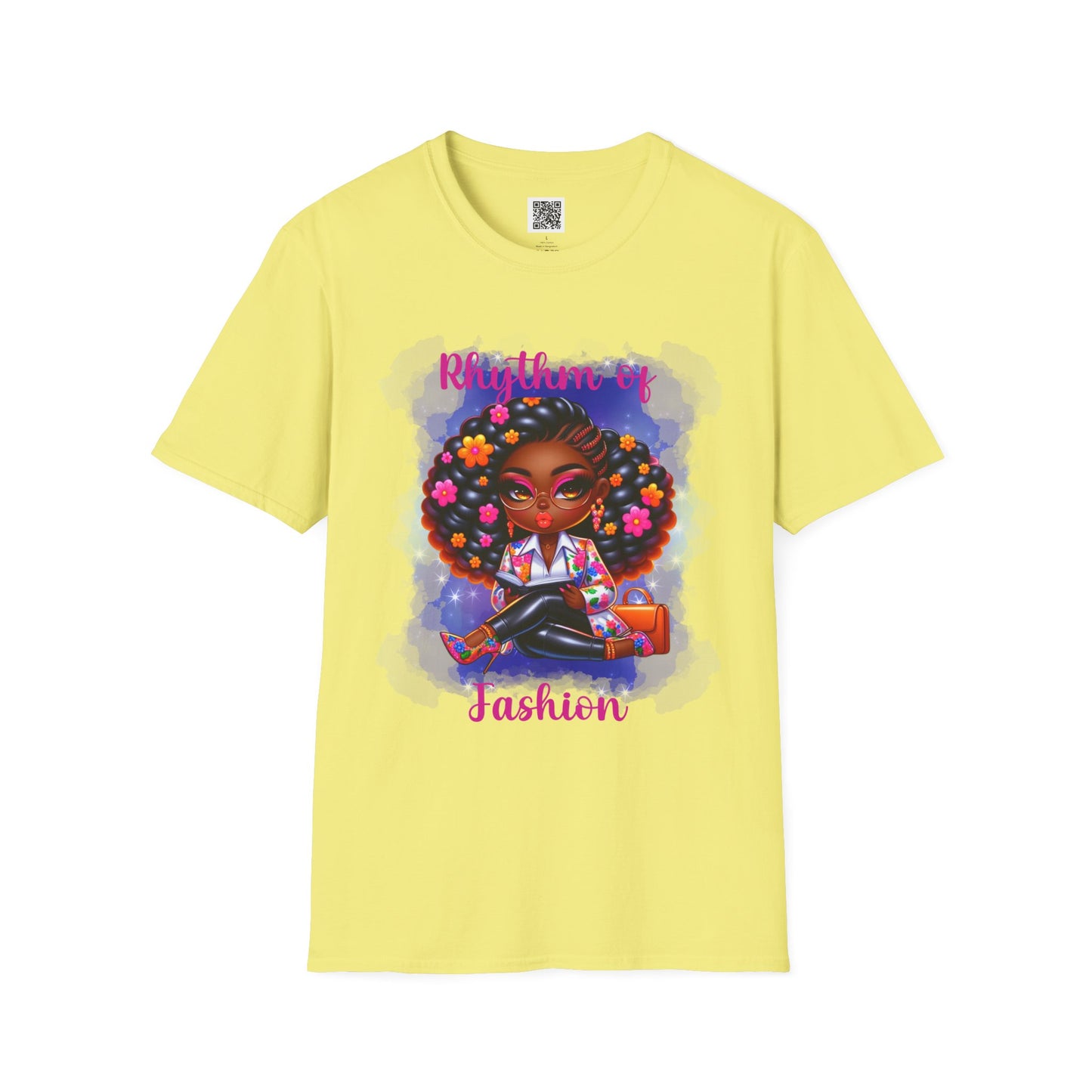 Rhythm of Fashion | Unisex Softstyle T-Shirt - Trendy Graphic Tee for Fashion Lovers