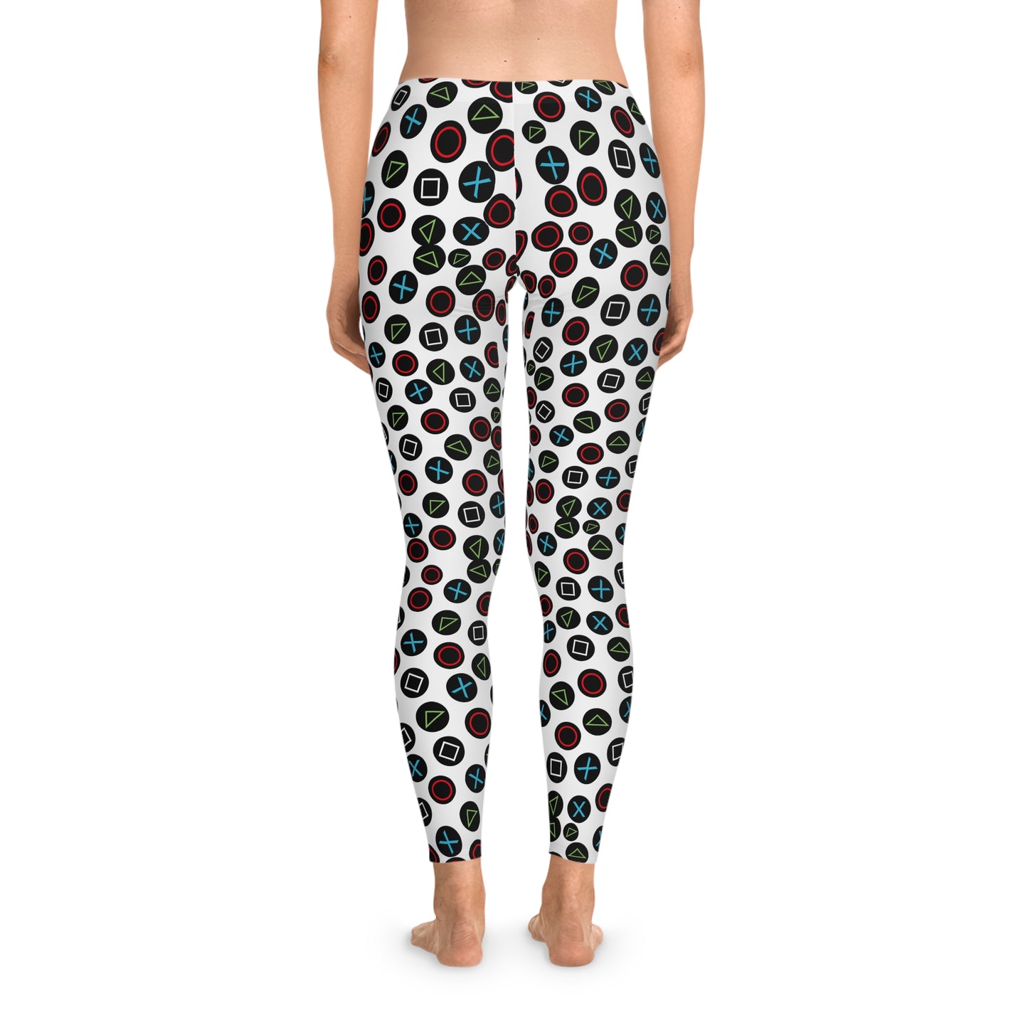 Playful Video Game Controller Patterned Stretchy Leggings