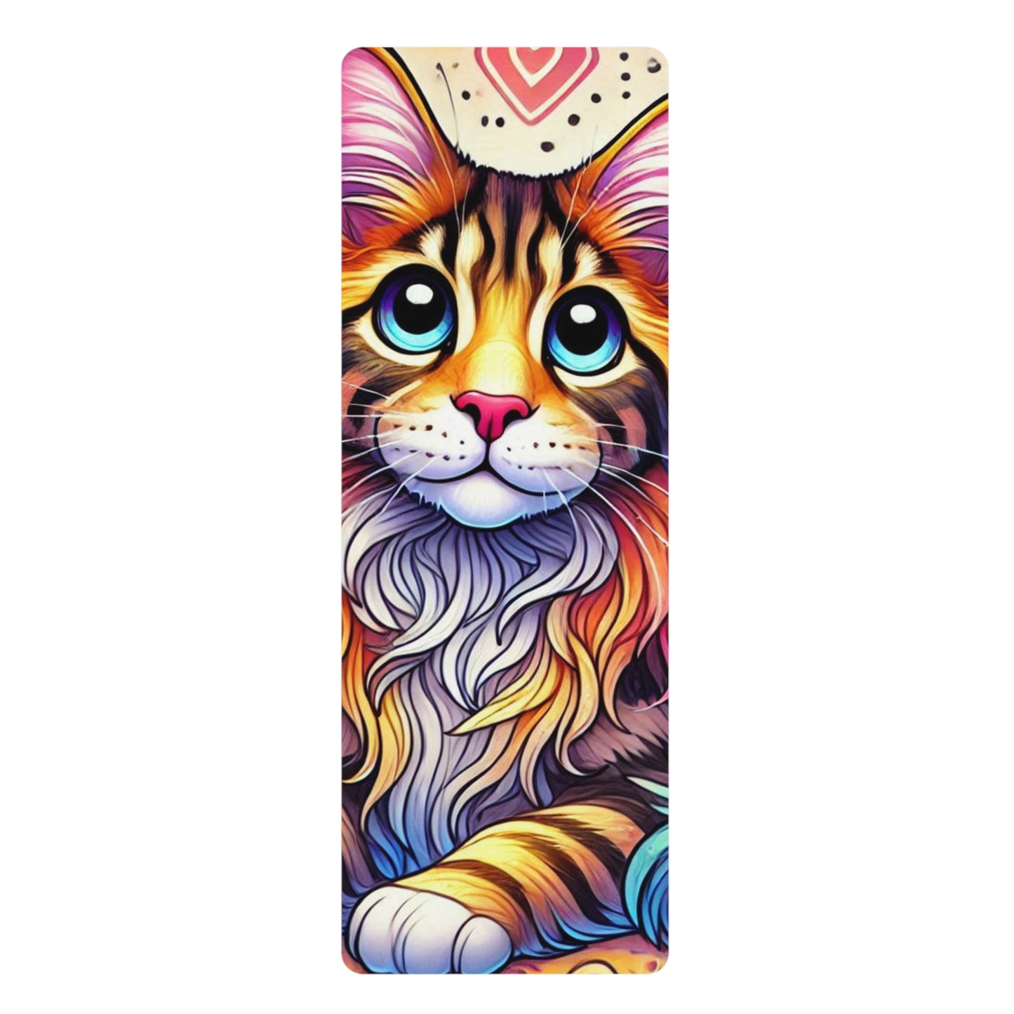 Colorful Cat Rubber Yoga Mat - Non-Slip Exercise Mat for Pet Lovers