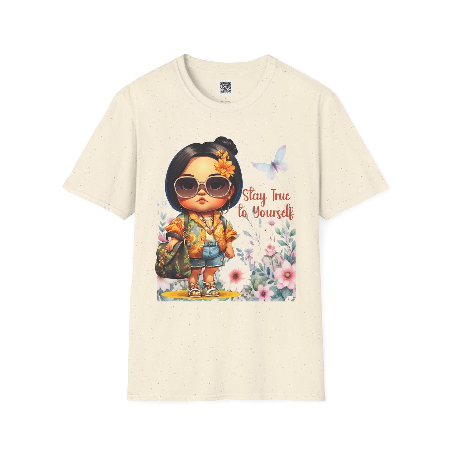 Stay True to Yourself | Unisex Softstyle T-Shirt - Floral Design & Empowering Message