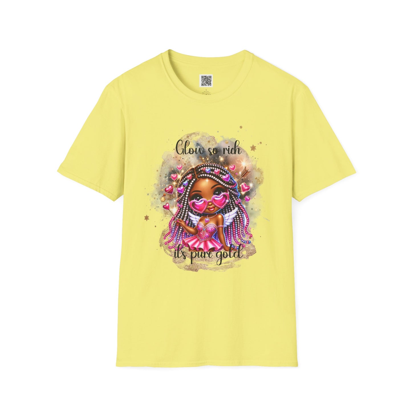 Glow So Rich, It's Pure Gold | Unisex Softstyle T-Shirt - Celebrate Self-Love & Confidence