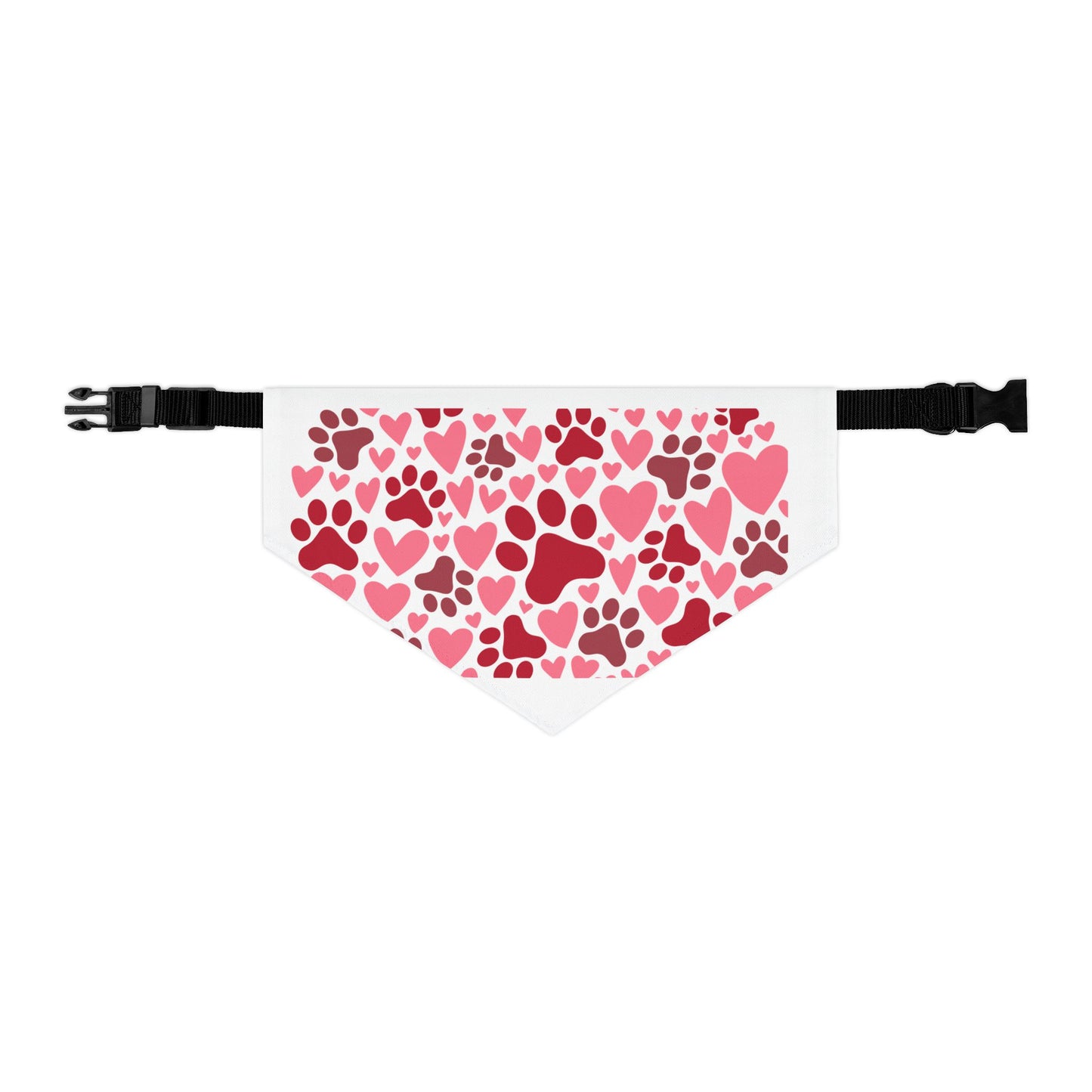 Heart Paw Print Pet Bandana Collar for Valentine’s Day