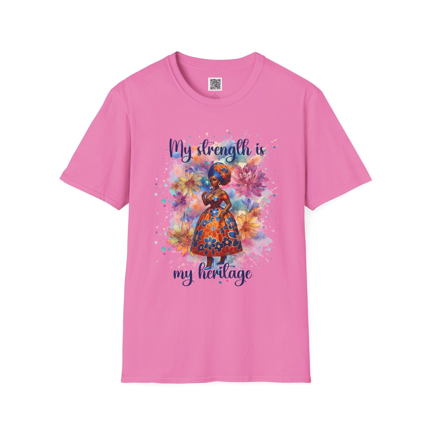 My Strength is My Heritage | T-Shirt - Unisex Softstyle Tee for Empowerment and Cultural Pride