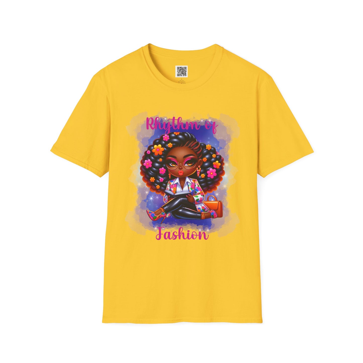 Rhythm of Fashion | Unisex Softstyle T-Shirt - Trendy Graphic Tee for Fashion Lovers