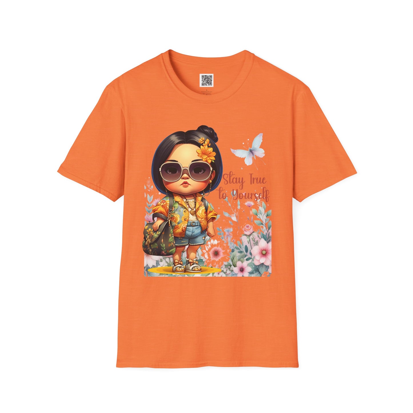 Stay True to Yourself | Unisex Softstyle T-Shirt - Floral Design & Empowering Message