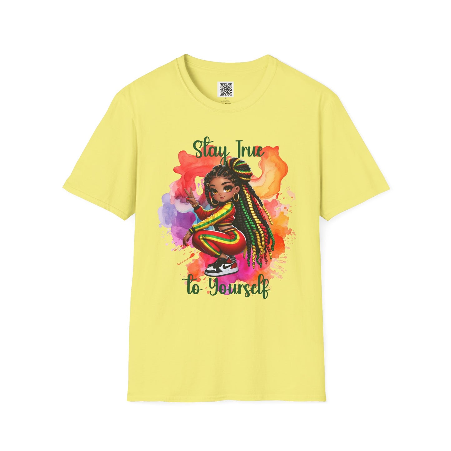 Stay True to Yourself | Unisex Softstyle T-Shirt - Colorful Afrocentric Design