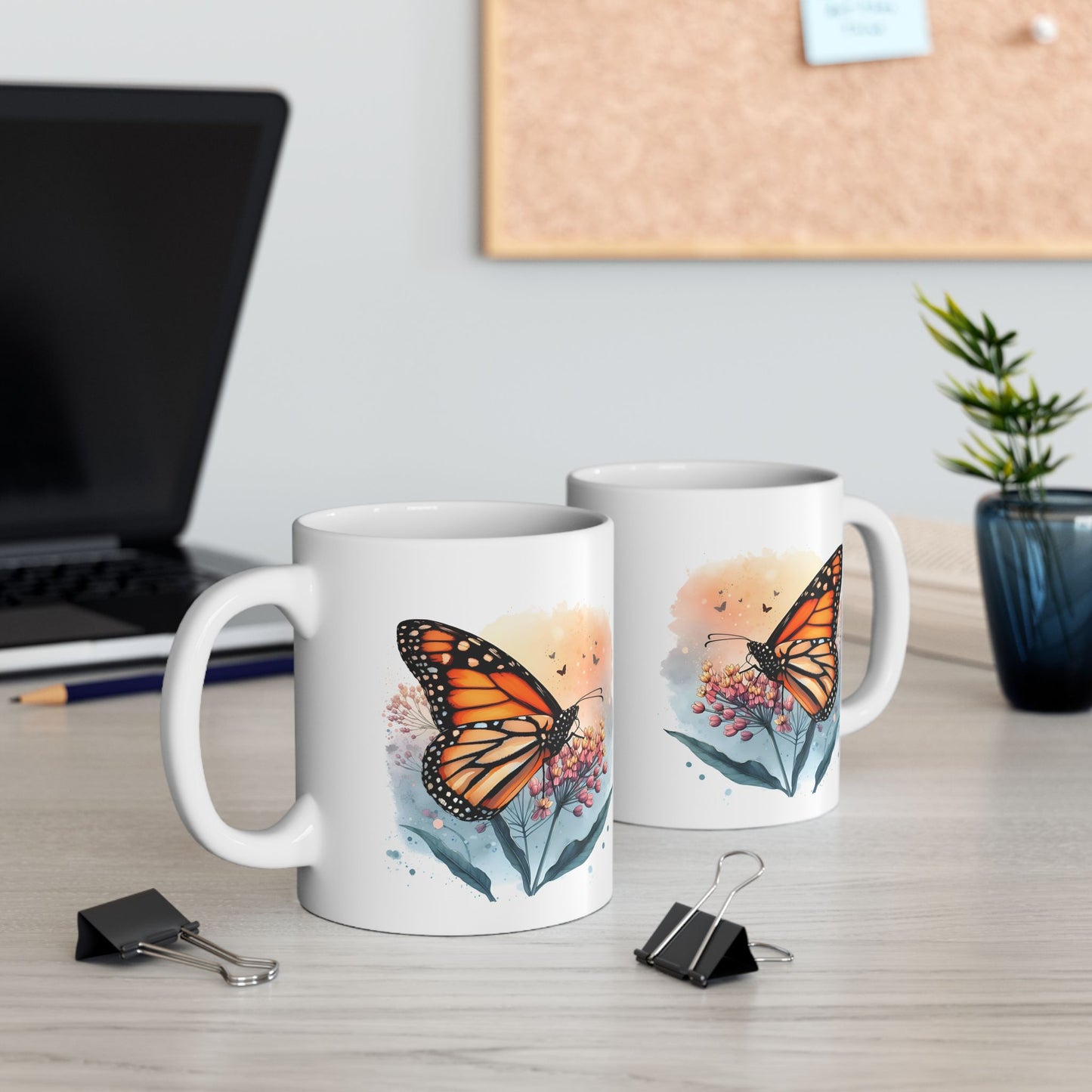 Butterfly Floral Ceramic Mug - Perfect Gift for Nature Lovers & Tea Enthusiasts