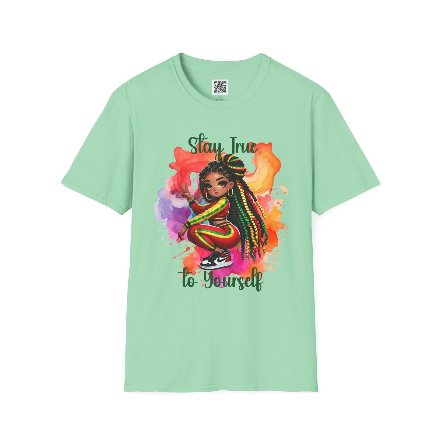 Stay True to Yourself | Unisex Softstyle T-Shirt - Colorful Afrocentric Design