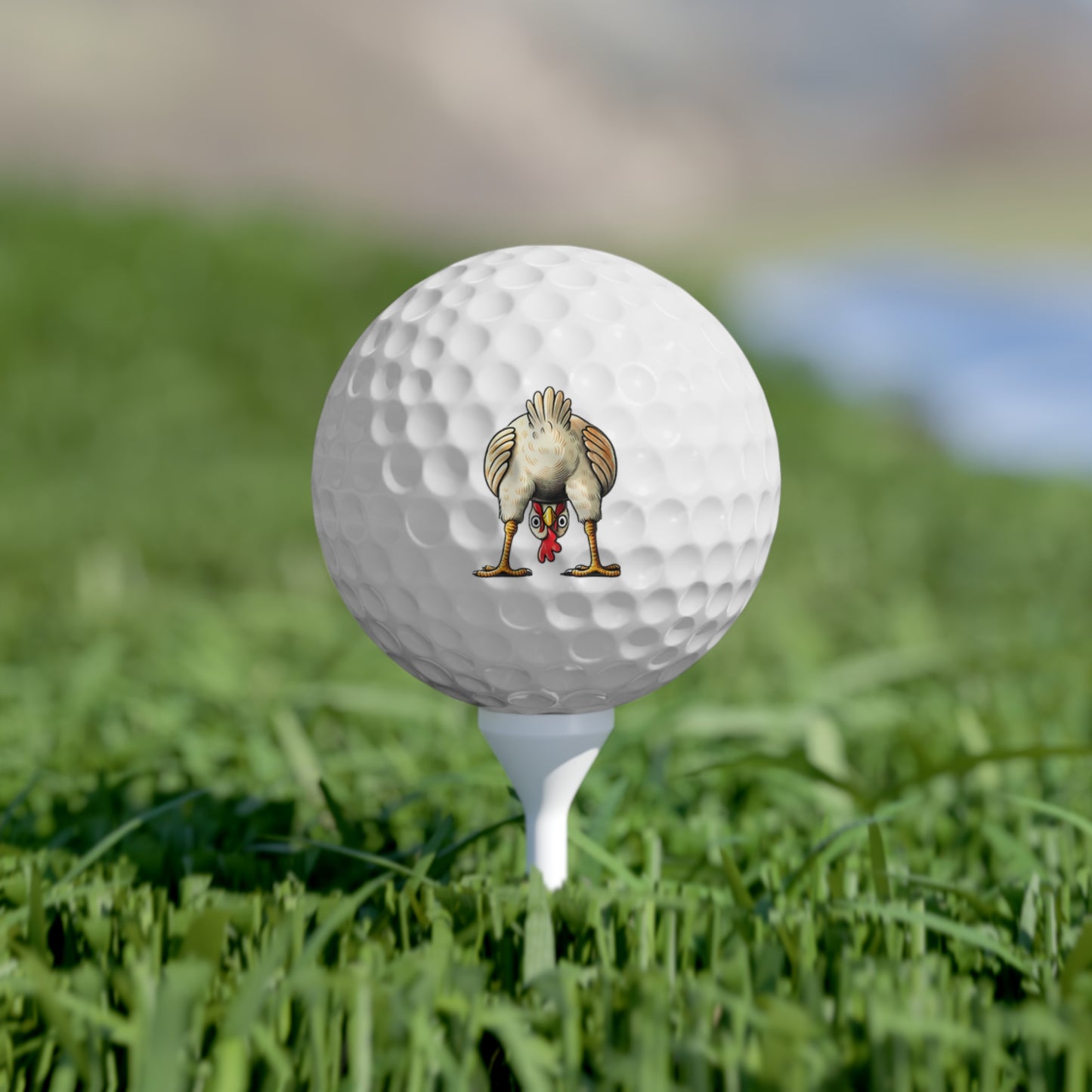 Funny Chicken Butt Golf Balls - Set of 6 | Perfect Gag Gift for Golf Lovers