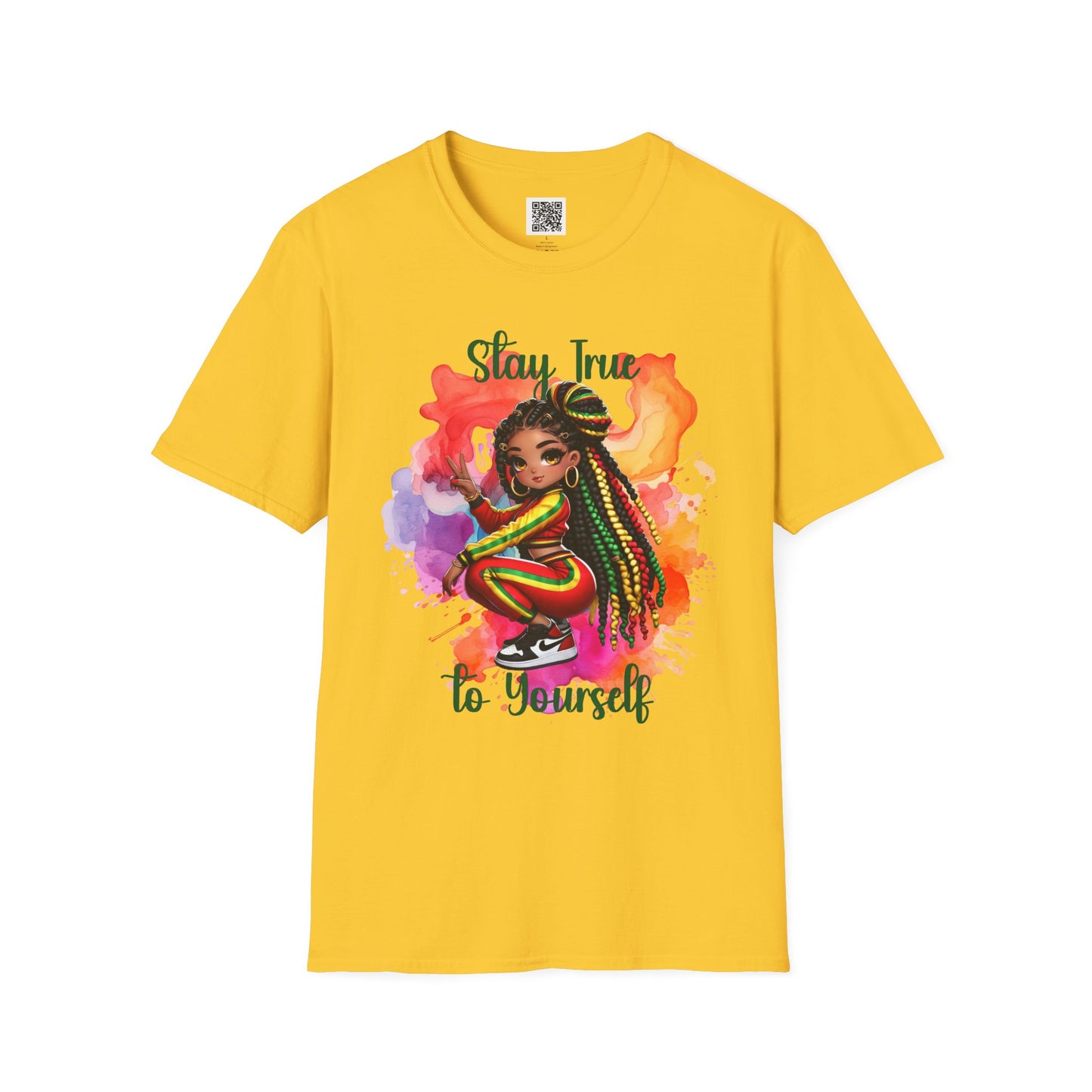 Stay True to Yourself | Unisex Softstyle T-Shirt - Colorful Afrocentric Design