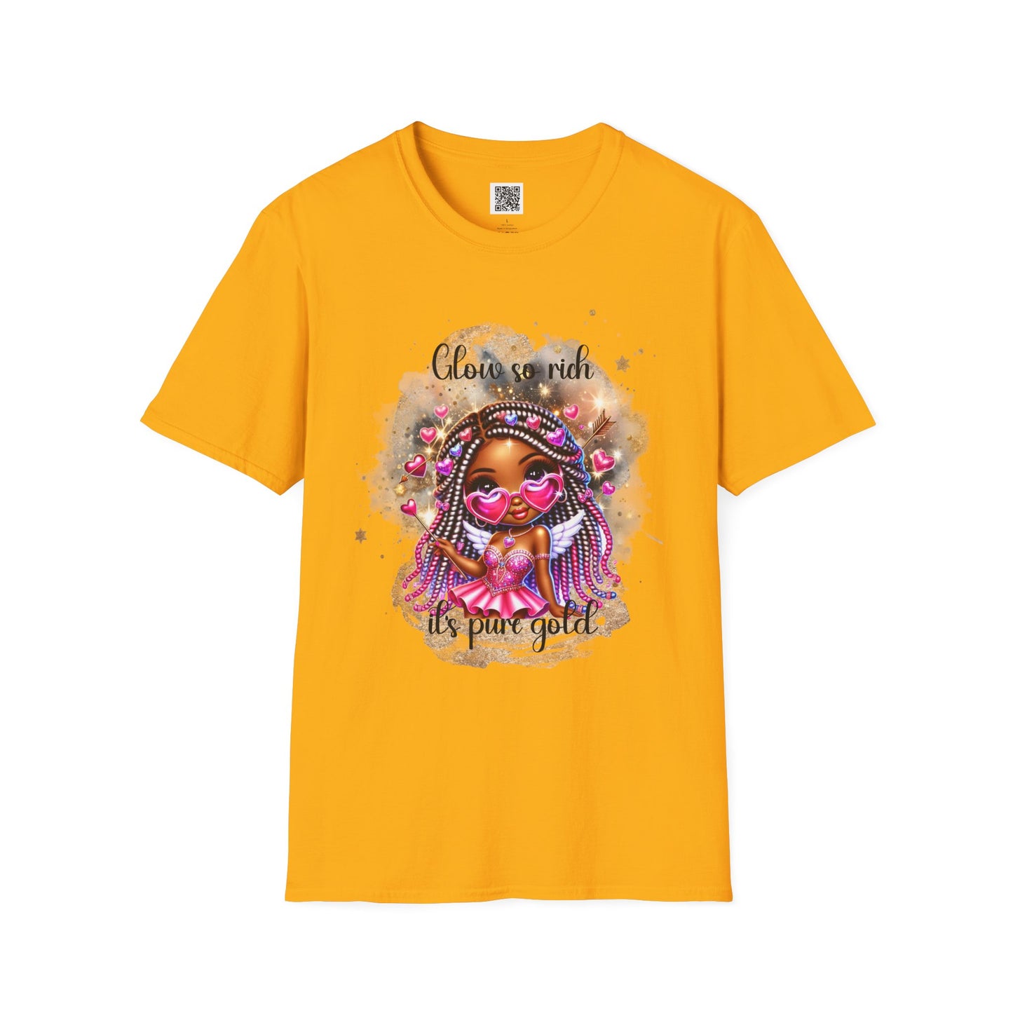 Glow So Rich, It's Pure Gold | Unisex Softstyle T-Shirt - Celebrate Self-Love & Confidence
