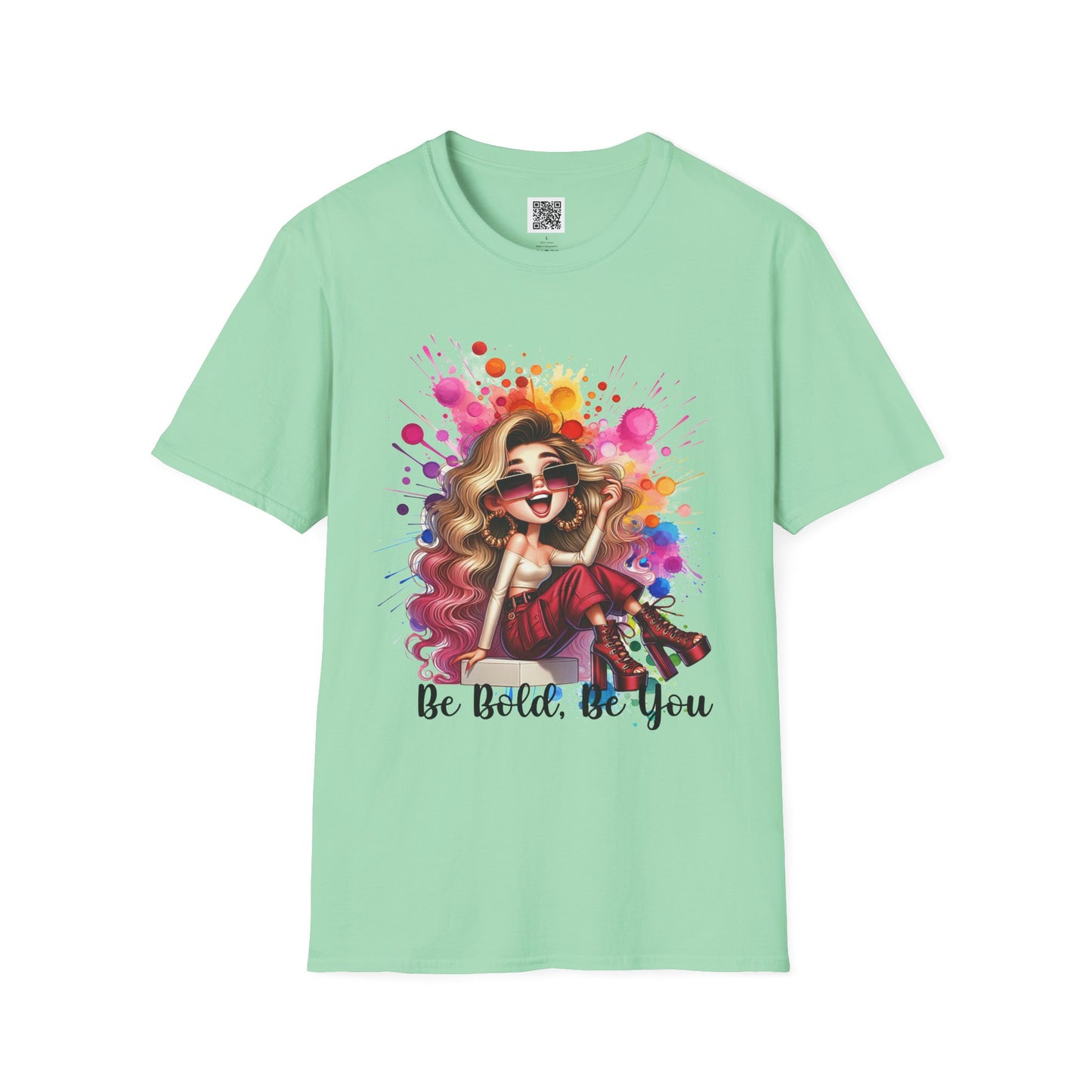 Be Bold, Be You | Unisex Softstyle T-Shirt - Colorful Graphic Tee for Confident Expression