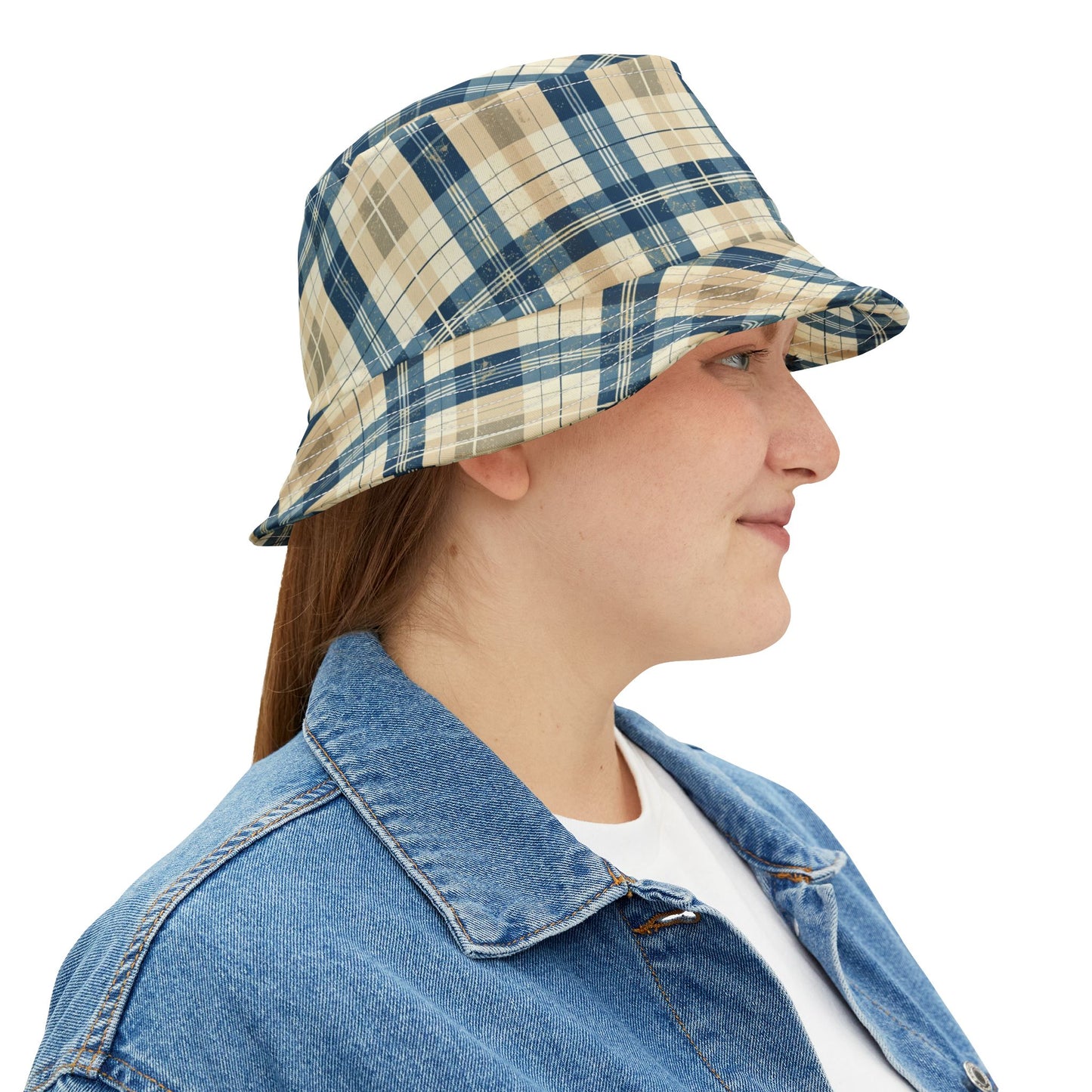 Stylish Plaid Bucket Hat for Casual Summer Outings