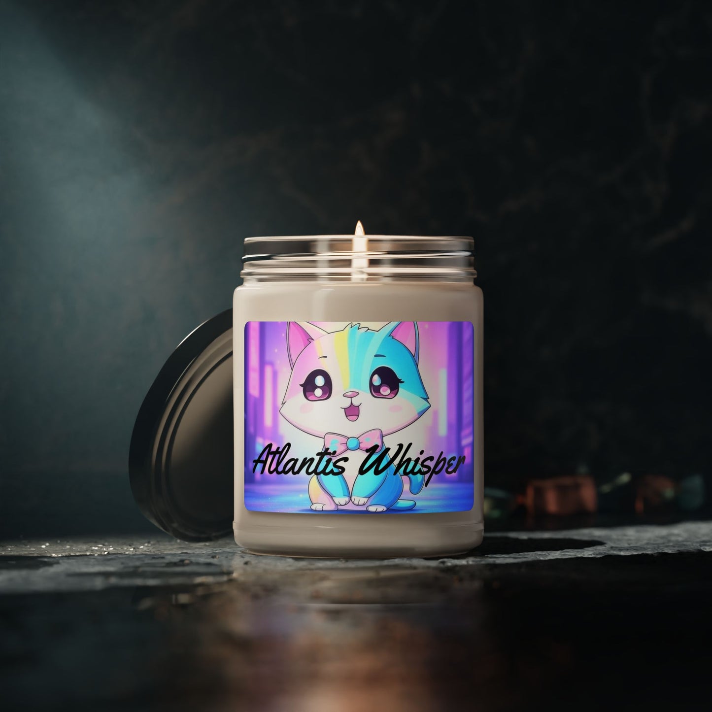 Atlantis Whisper Scented Soy Candle - 9oz | Cozy Autumn Vibes | Perfect Gift for Cat Lovers