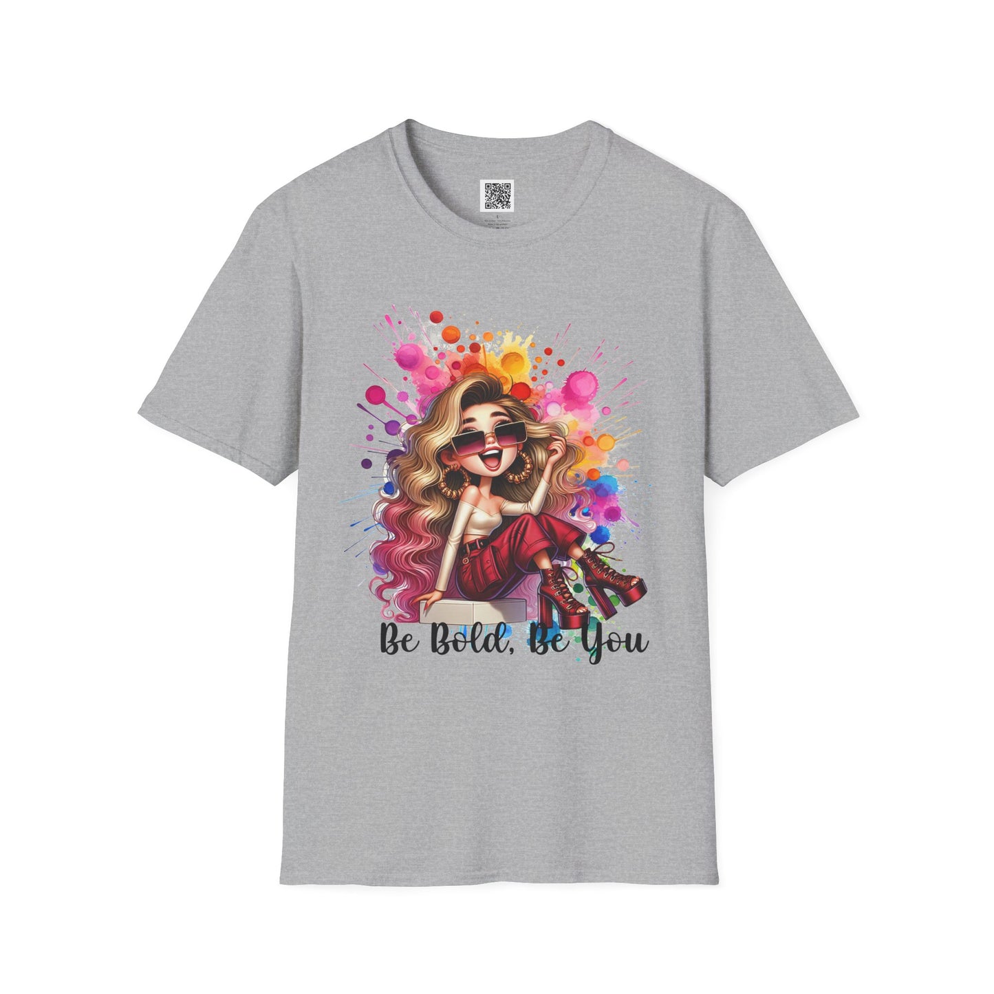 Be Bold, Be You | Unisex Softstyle T-Shirt - Colorful Graphic Tee for Confident Expression