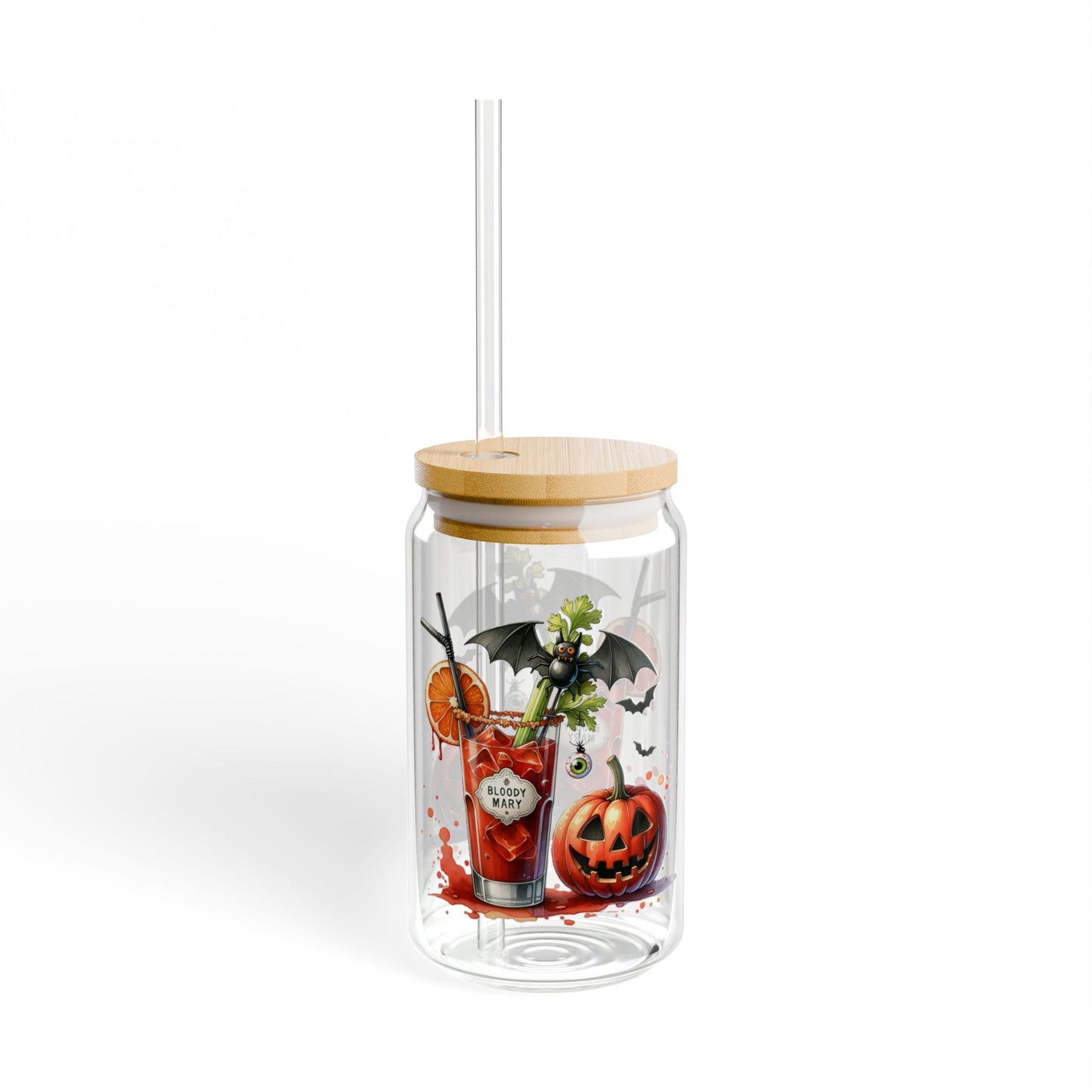 Bloody Mary Halloween Sipper Glass – 16oz with Fun Party Design
