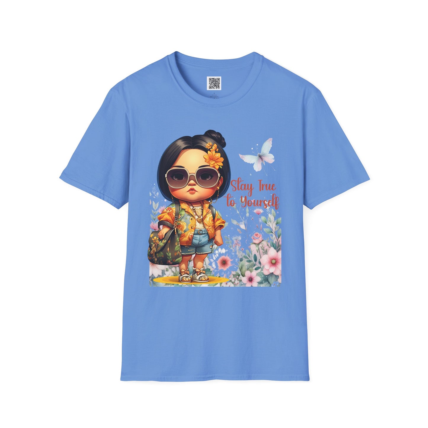 Stay True to Yourself | Unisex Softstyle T-Shirt - Floral Design & Empowering Message