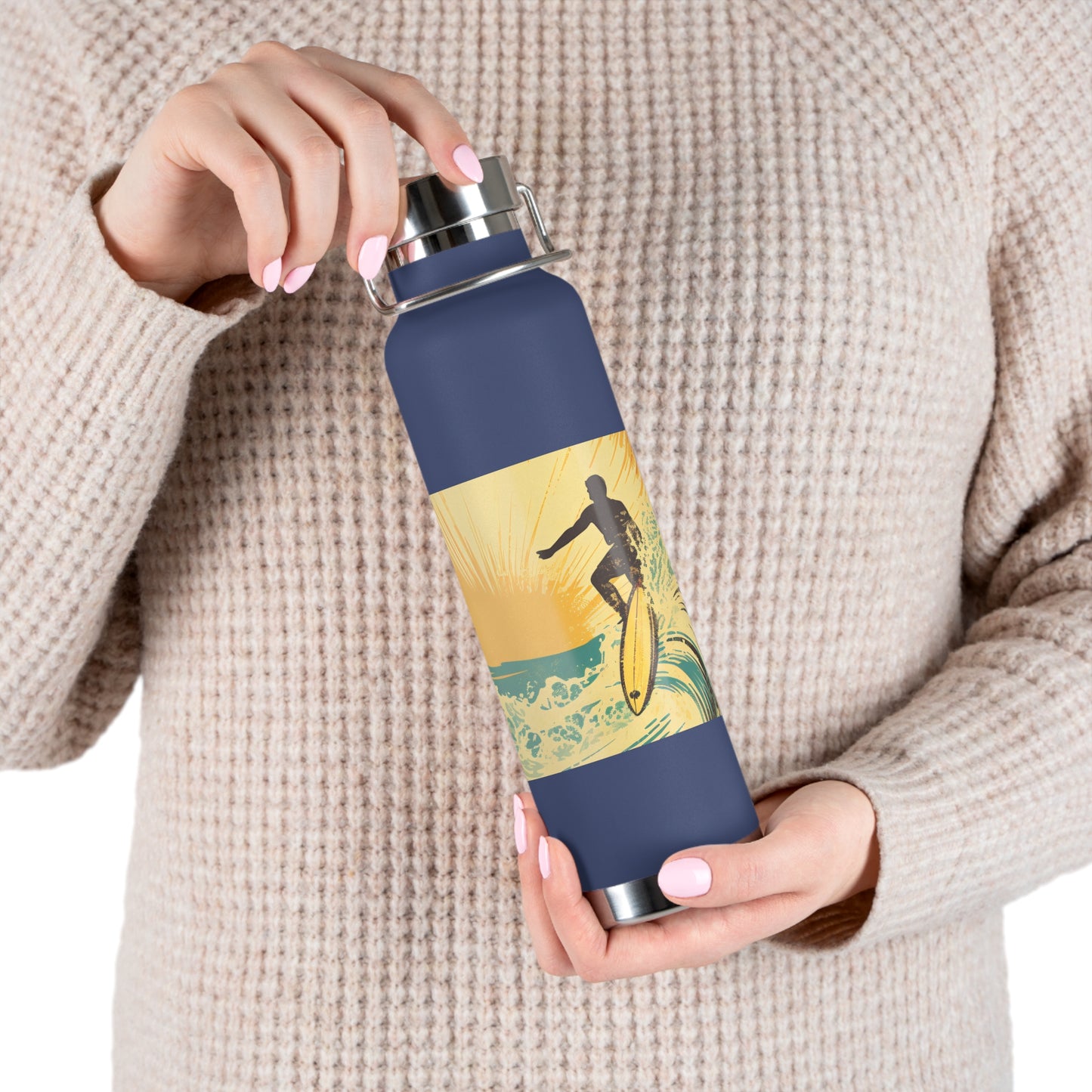 Surfing Adventure Copper Insulated Bottle - 22oz | Eco-Friendly Water Bottle