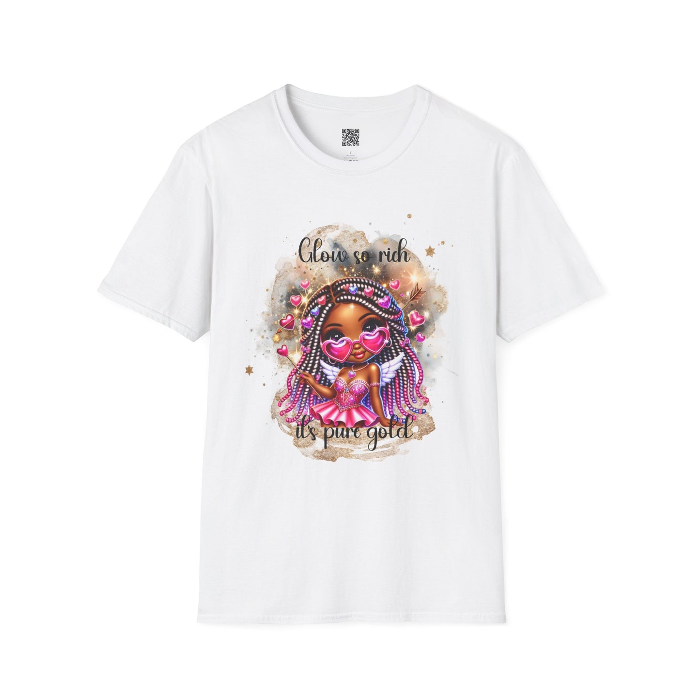 Glow So Rich, It's Pure Gold | Unisex Softstyle T-Shirt - Celebrate Self-Love & Confidence
