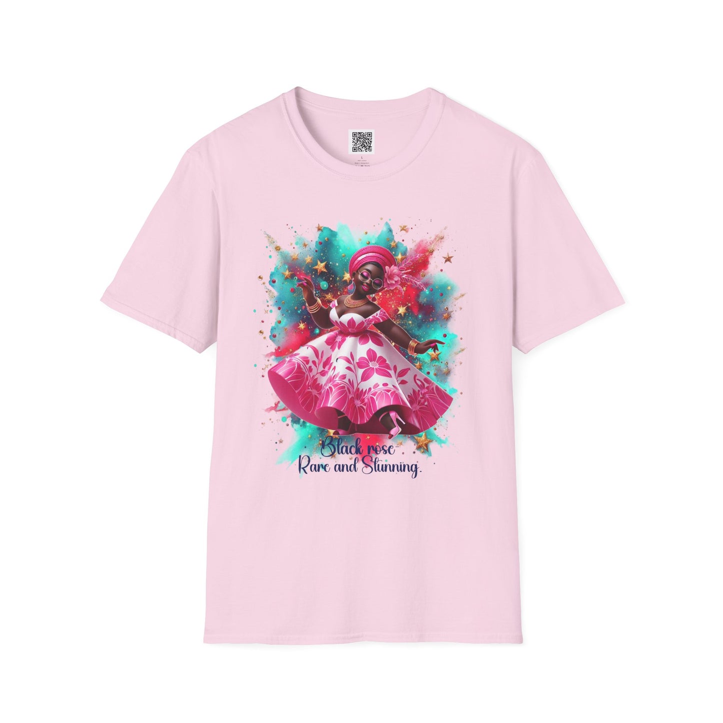 Black Rose - Rare and Stunning | Unisex Softstyle T-Shirt – Celebrate Confidence and Beauty