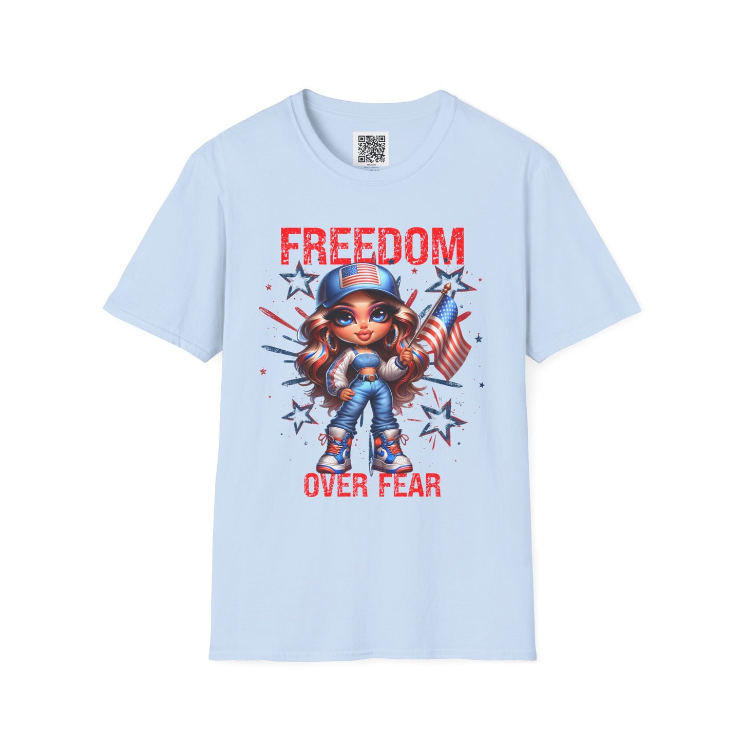 Freedom Over Fear | Unisex Softstyle T-Shirt - Patriotic Graphic Tee