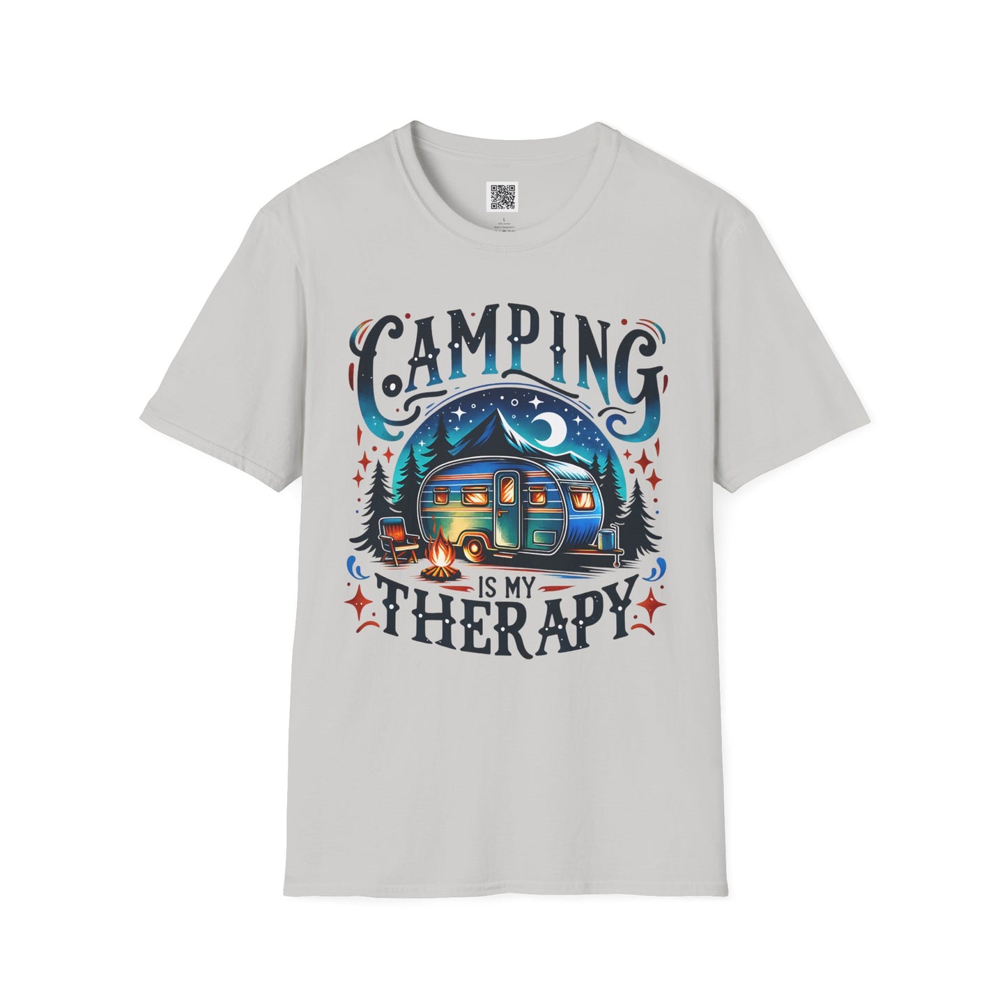 Camping is My Therapy Unisex Softstyle T-Shirt - Perfect for Outdoor Enthusiasts and Nature Lovers