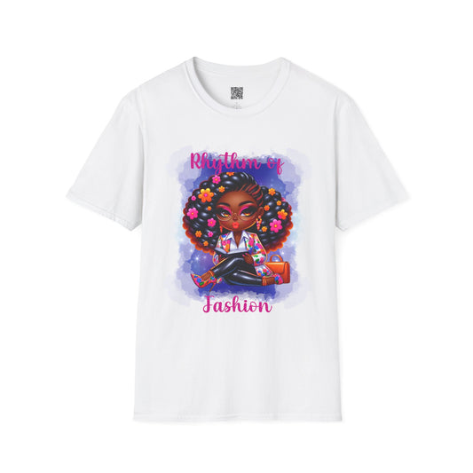 Rhythm of Fashion | Unisex Softstyle T-Shirt - Trendy Graphic Tee for Fashion Lovers