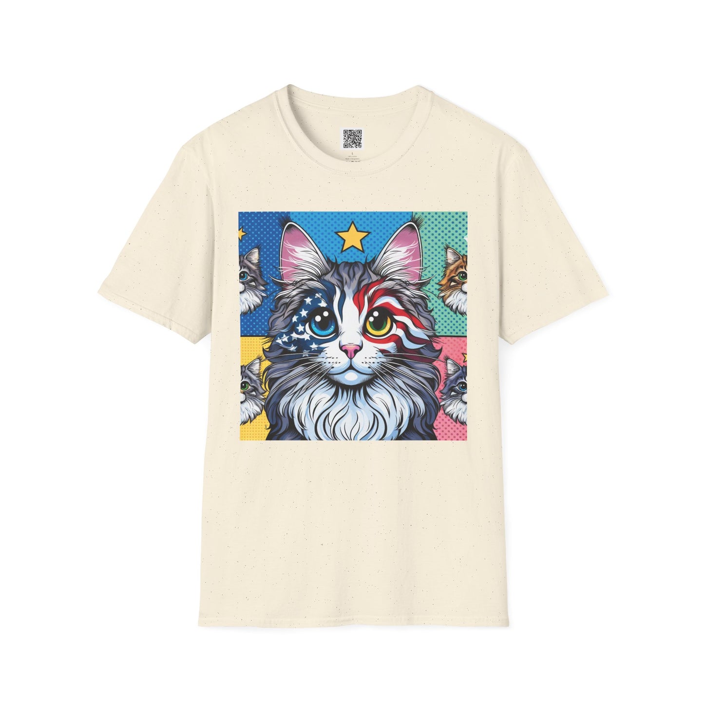 Patriotic Cat | Unisex Softstyle T-Shirt - Fun Tee for Cat Lovers