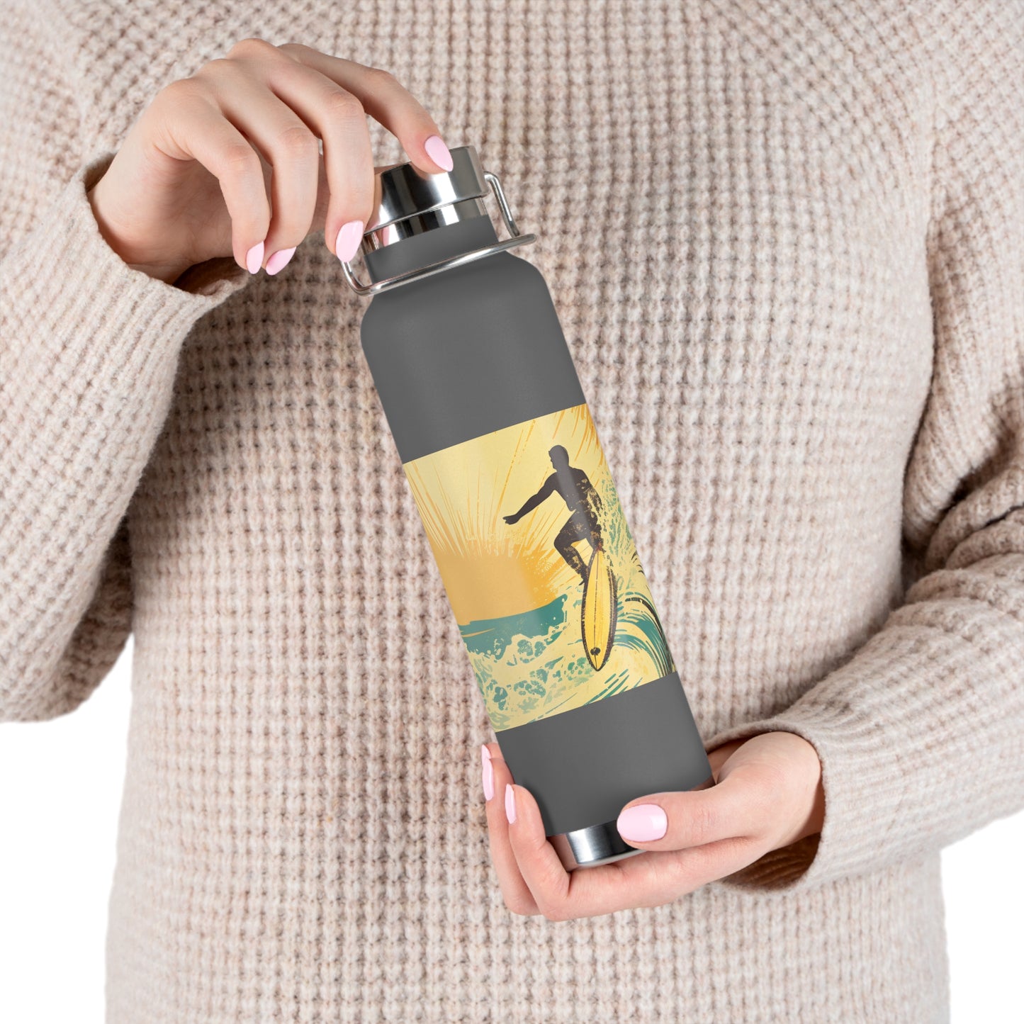 Surfing Adventure Copper Insulated Bottle - 22oz | Eco-Friendly Water Bottle