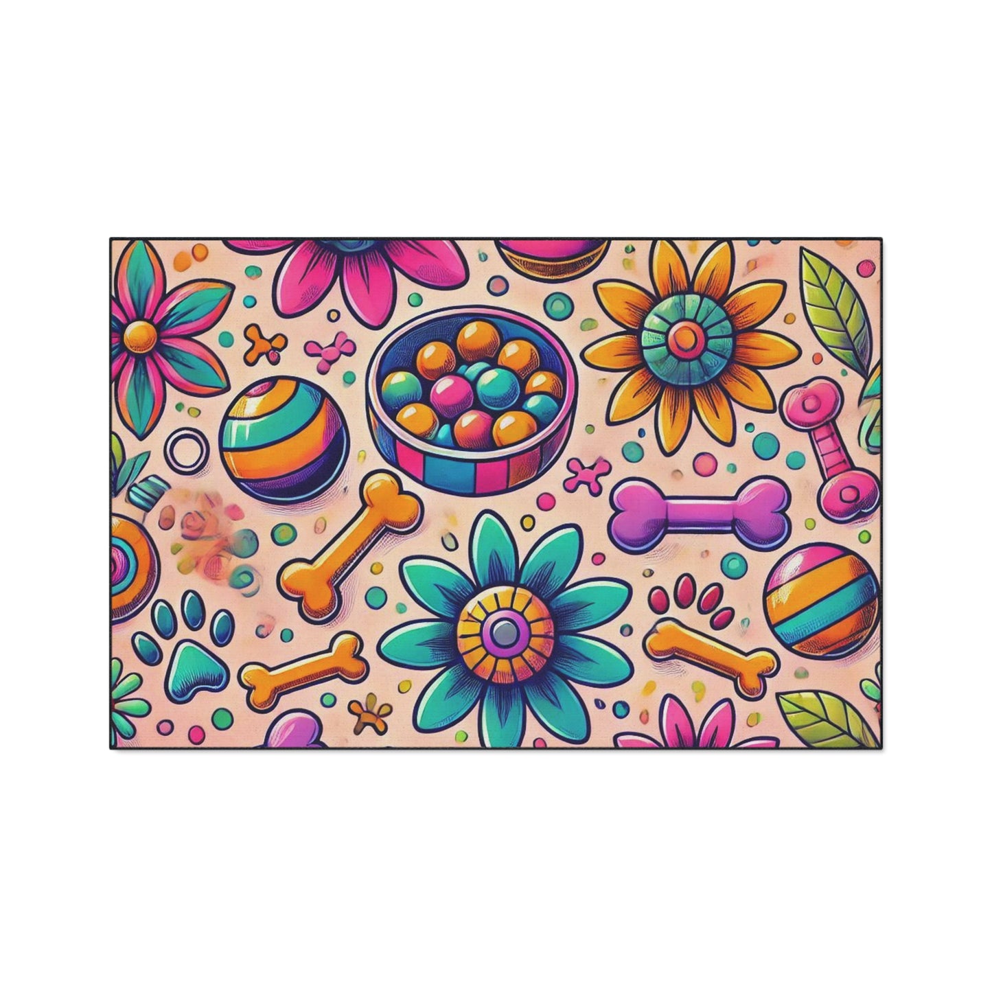 Colorful Pet-Themed Heavy Duty Floor Mat - Ideal for Dog Lovers and Pet Owners