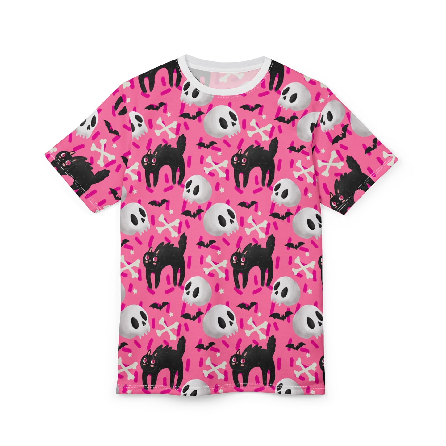 Halloween Cat & Skull Unisex Tee - Spooky Vibe for All Ages