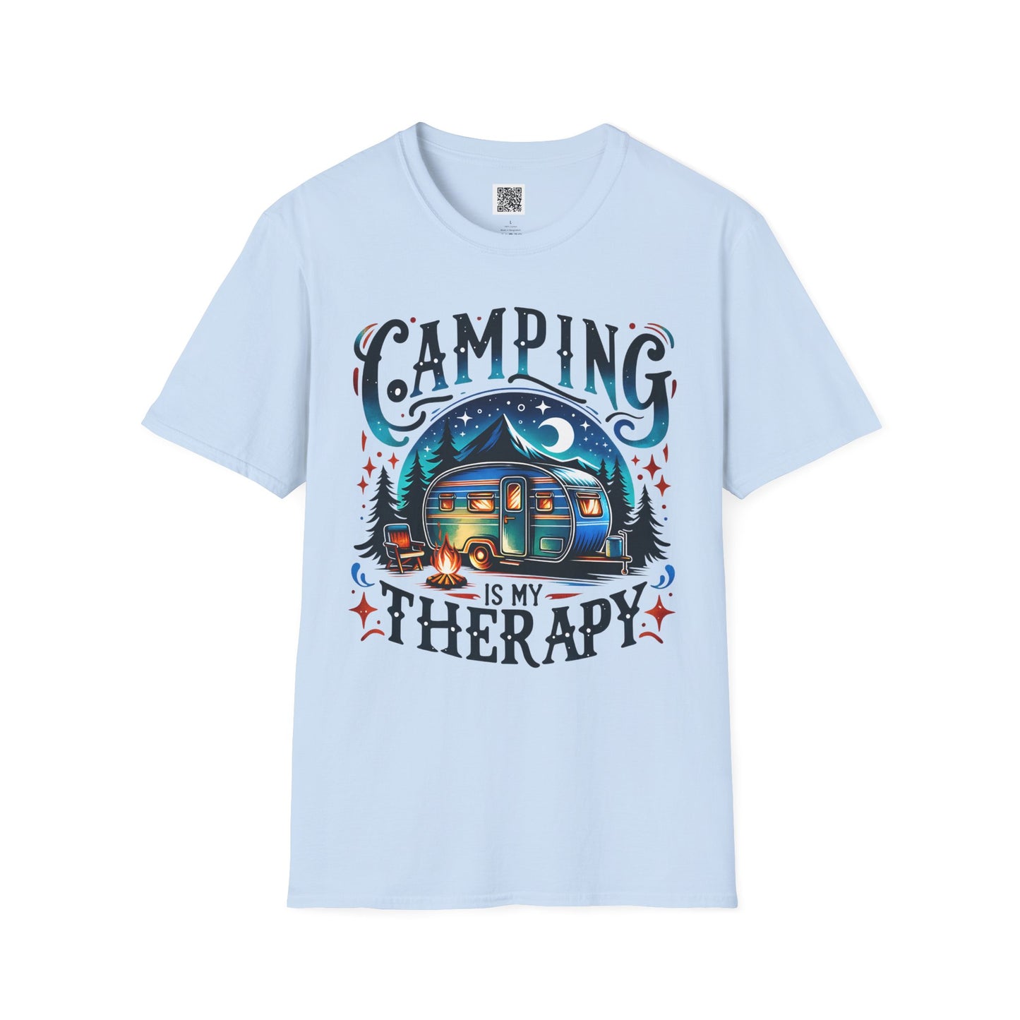 Camping is My Therapy Unisex Softstyle T-Shirt - Perfect for Outdoor Enthusiasts and Nature Lovers