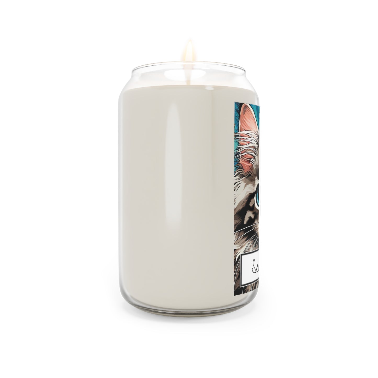 Colorful Maine Coon Cat Sea Breeze Scented Candle - 13.75oz