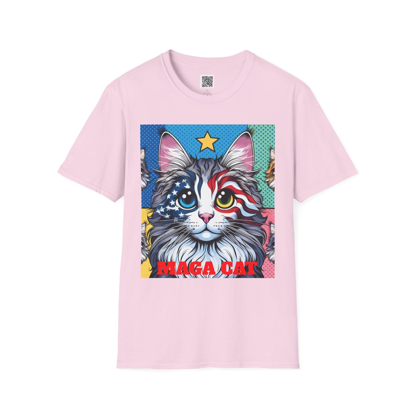 Patriotic MAGA Cat | Unisex Softstyle T-Shirt - Fun Tee for Cat Lovers
