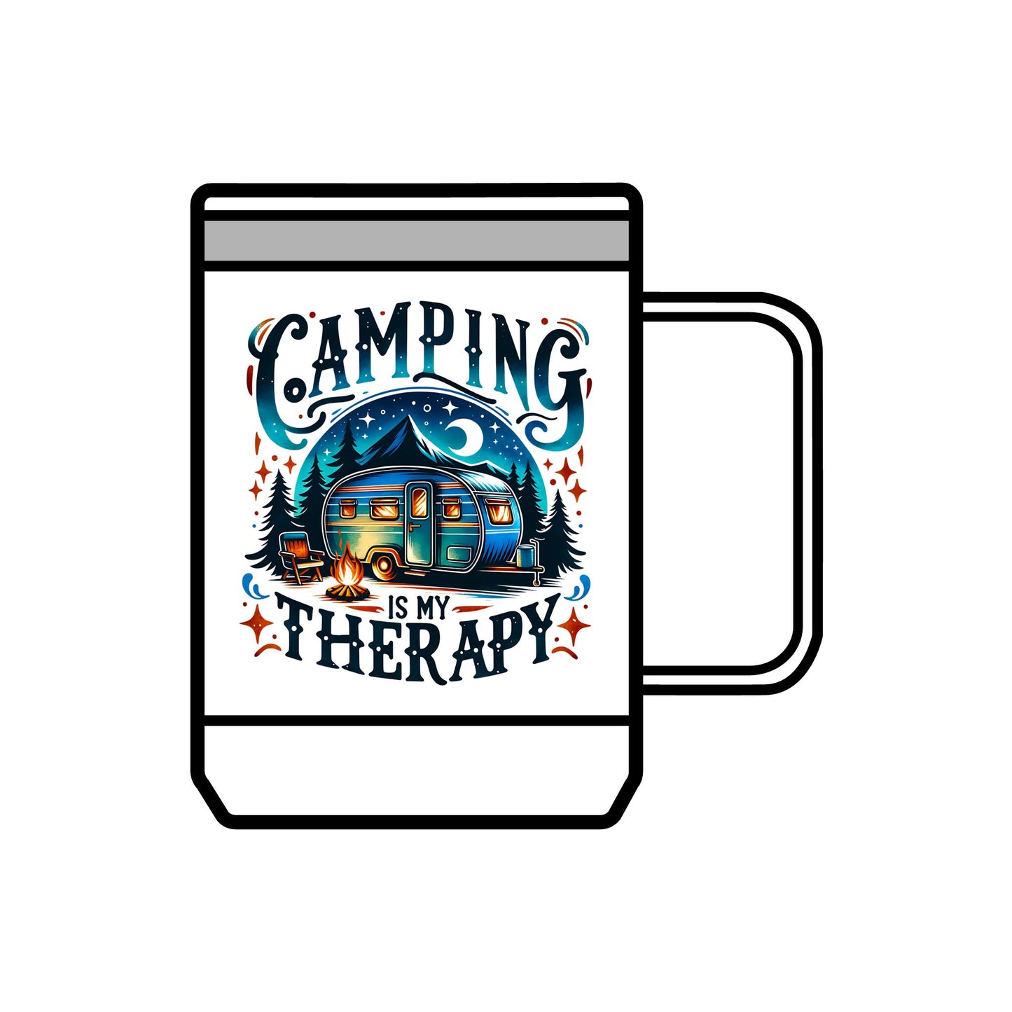 Camping Is My Therapy Coffee Mug Tumbler | 15oz Adventure Drinkware