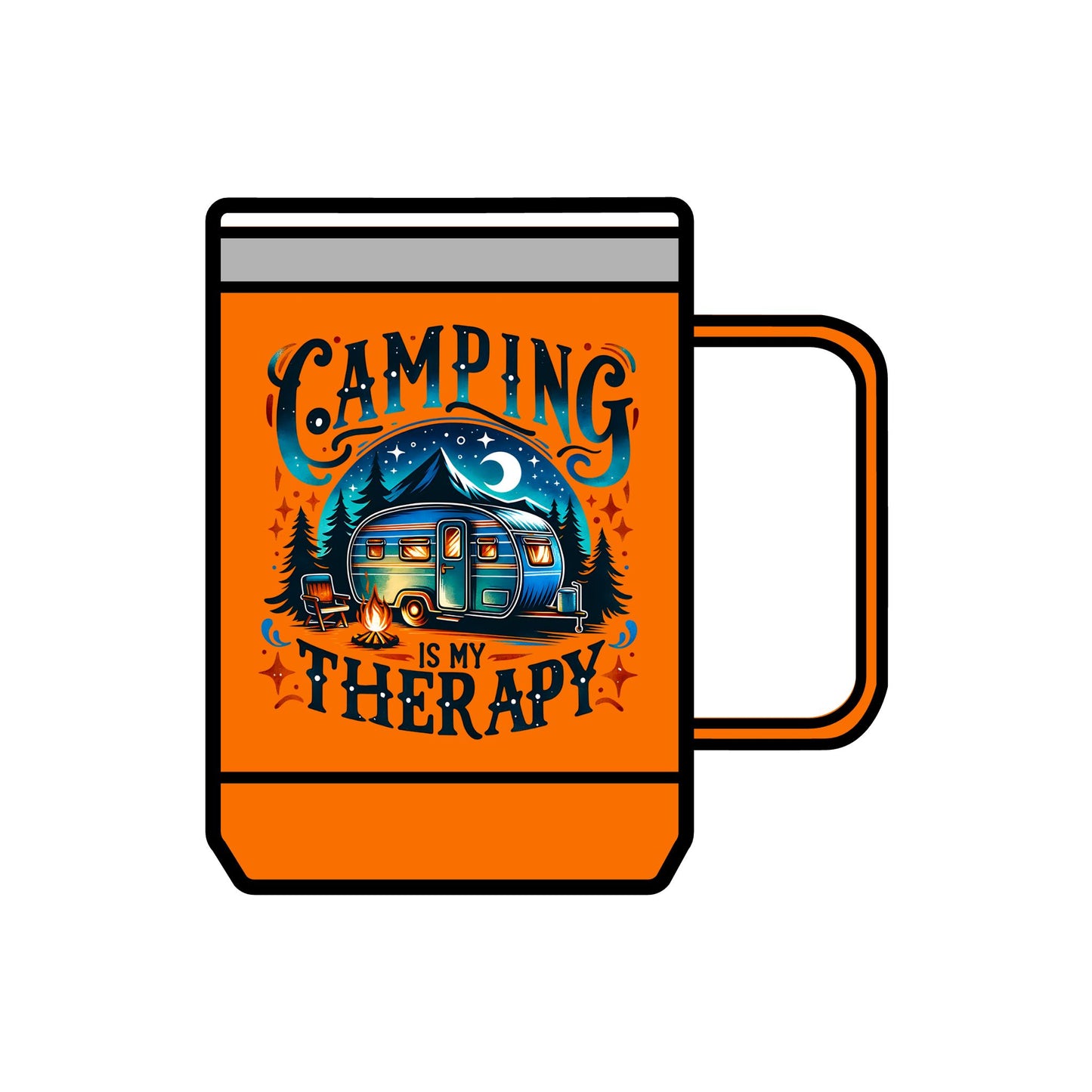Camping Is My Therapy Coffee Mug Tumbler | 15oz Adventure Drinkware