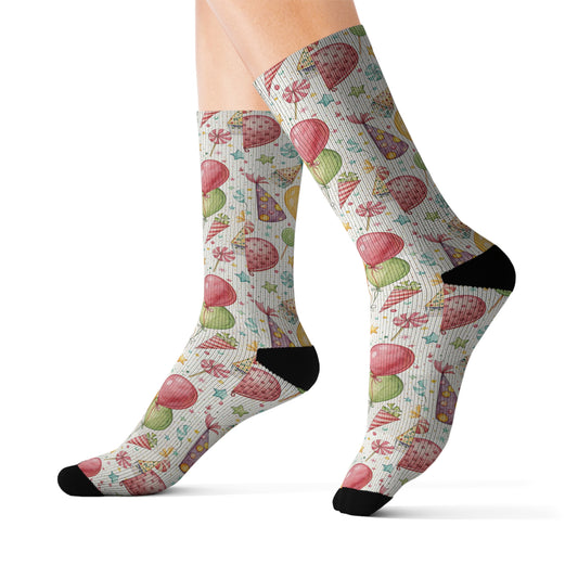 Colorful Birthday Celebration Socks for Parties & Gifts