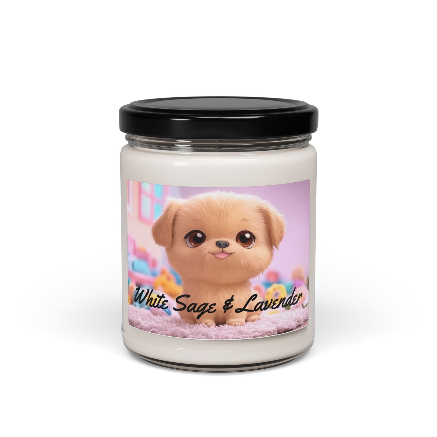 White Sage & Lavender Scented Soy Candle - 9oz | Cozy Autumn Vibes | Perfect Gift for Dog Lovers