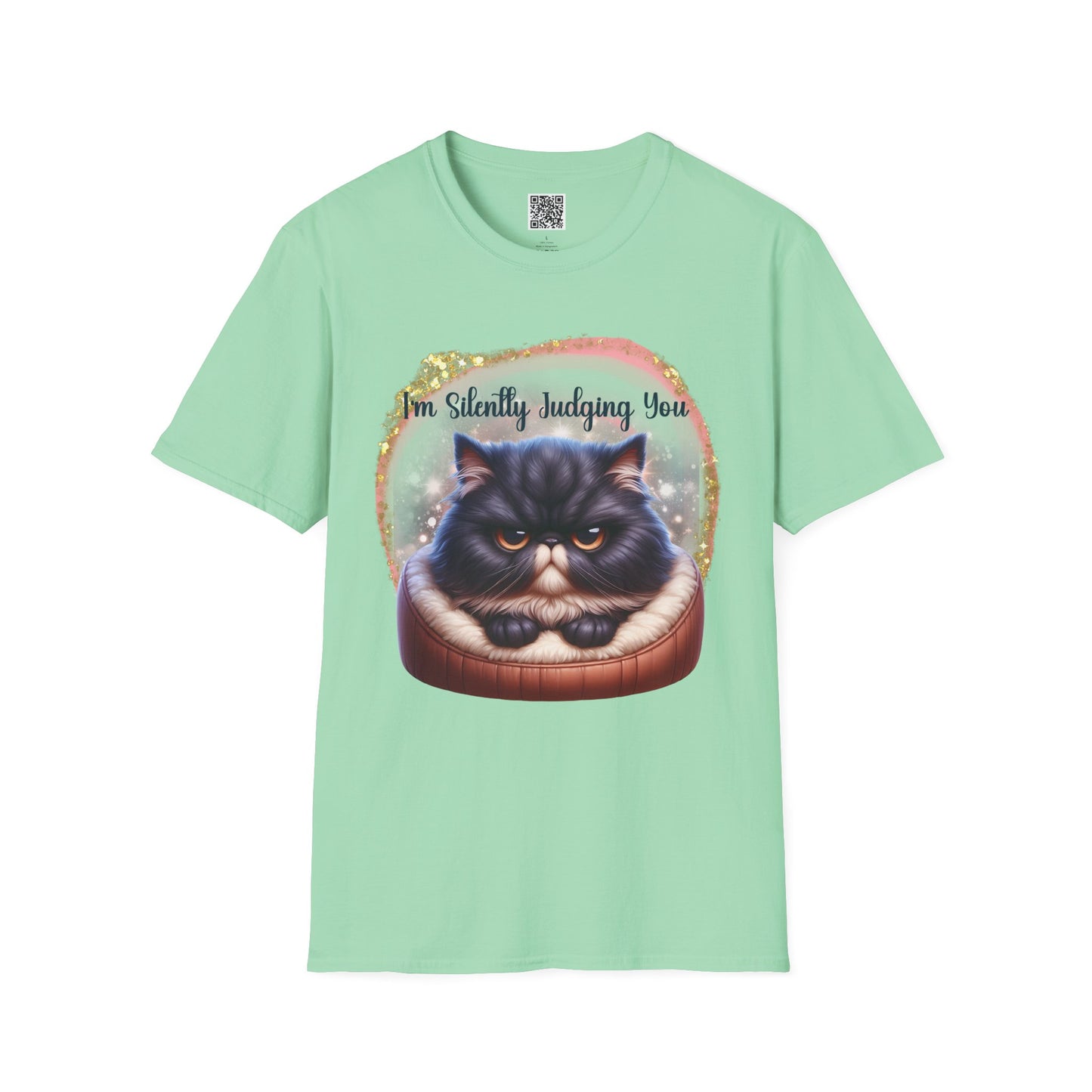 "I’m silently judging you" - Funny Cat Unisex Softstyle T-Shirt