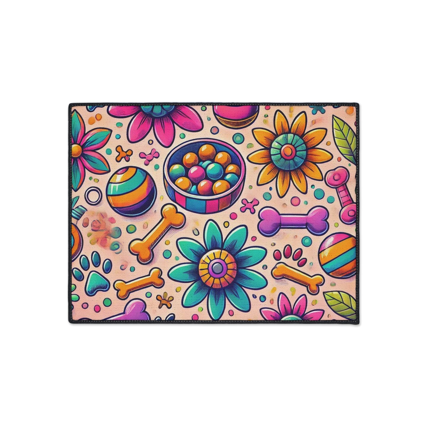 Colorful Pet-Themed Heavy Duty Floor Mat - Ideal for Dog Lovers and Pet Owners