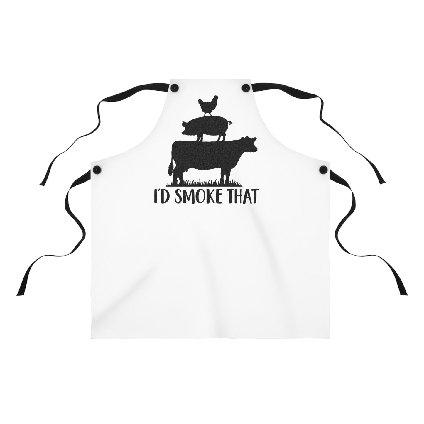 Funny BBQ Apron - "I'd Smoke That" Grilling Gift for Men