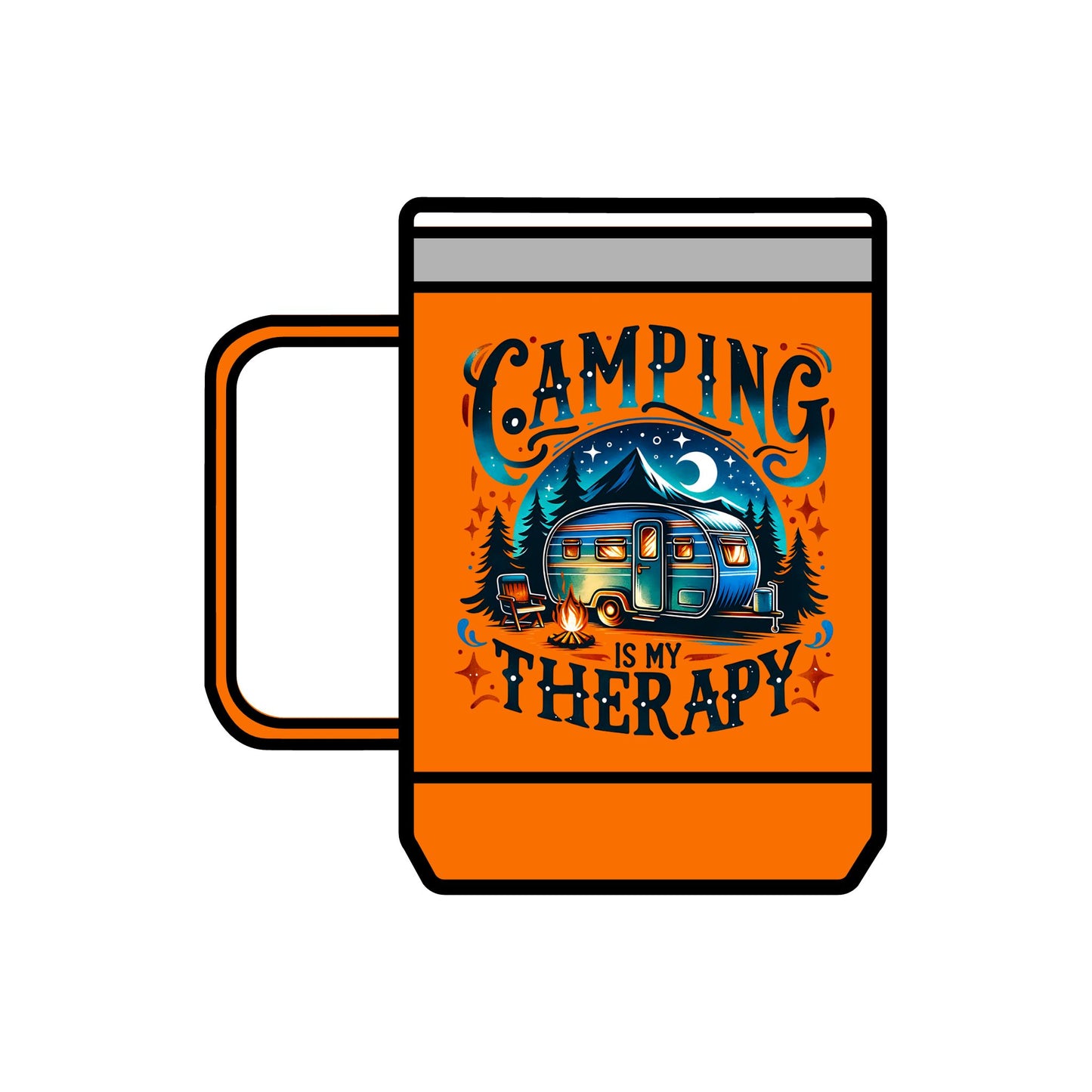 Camping Is My Therapy Coffee Mug Tumbler | 15oz Adventure Drinkware