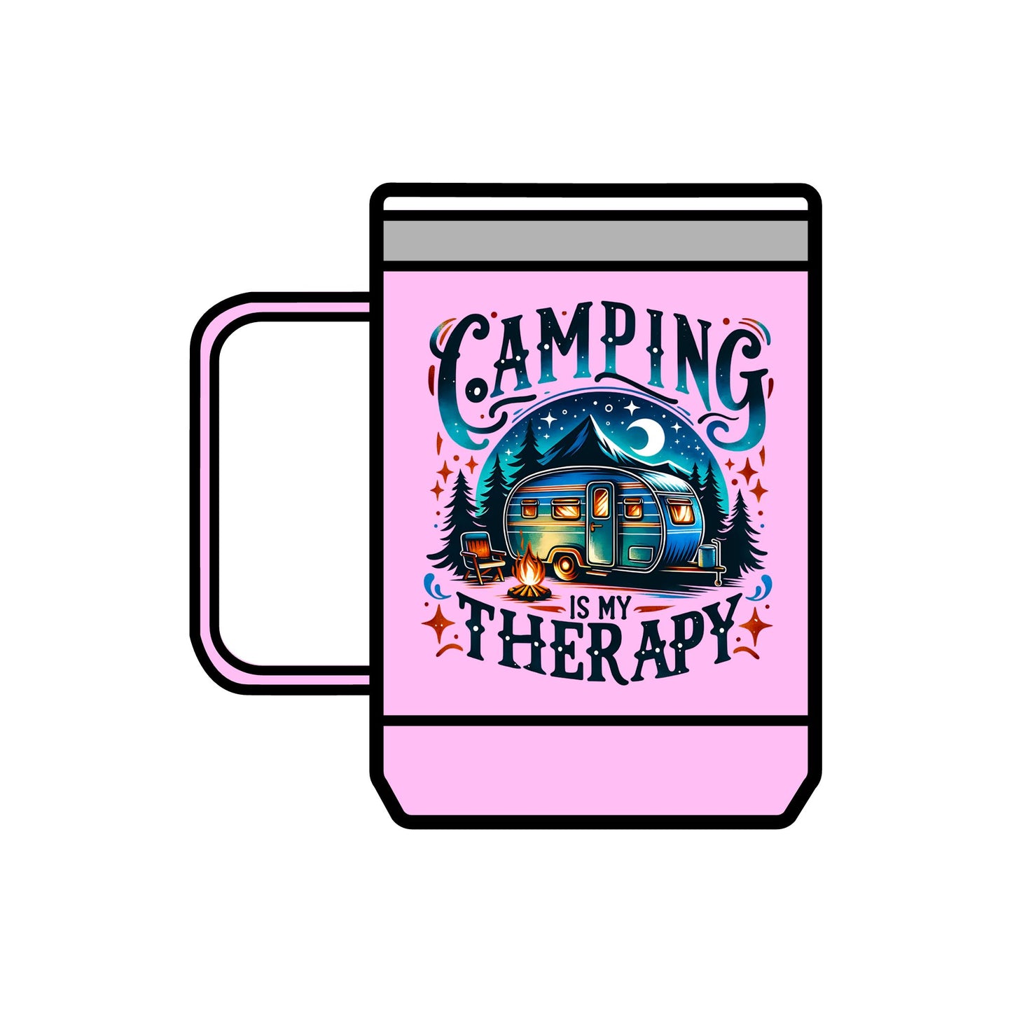 Camping Is My Therapy Coffee Mug Tumbler | 15oz Adventure Drinkware