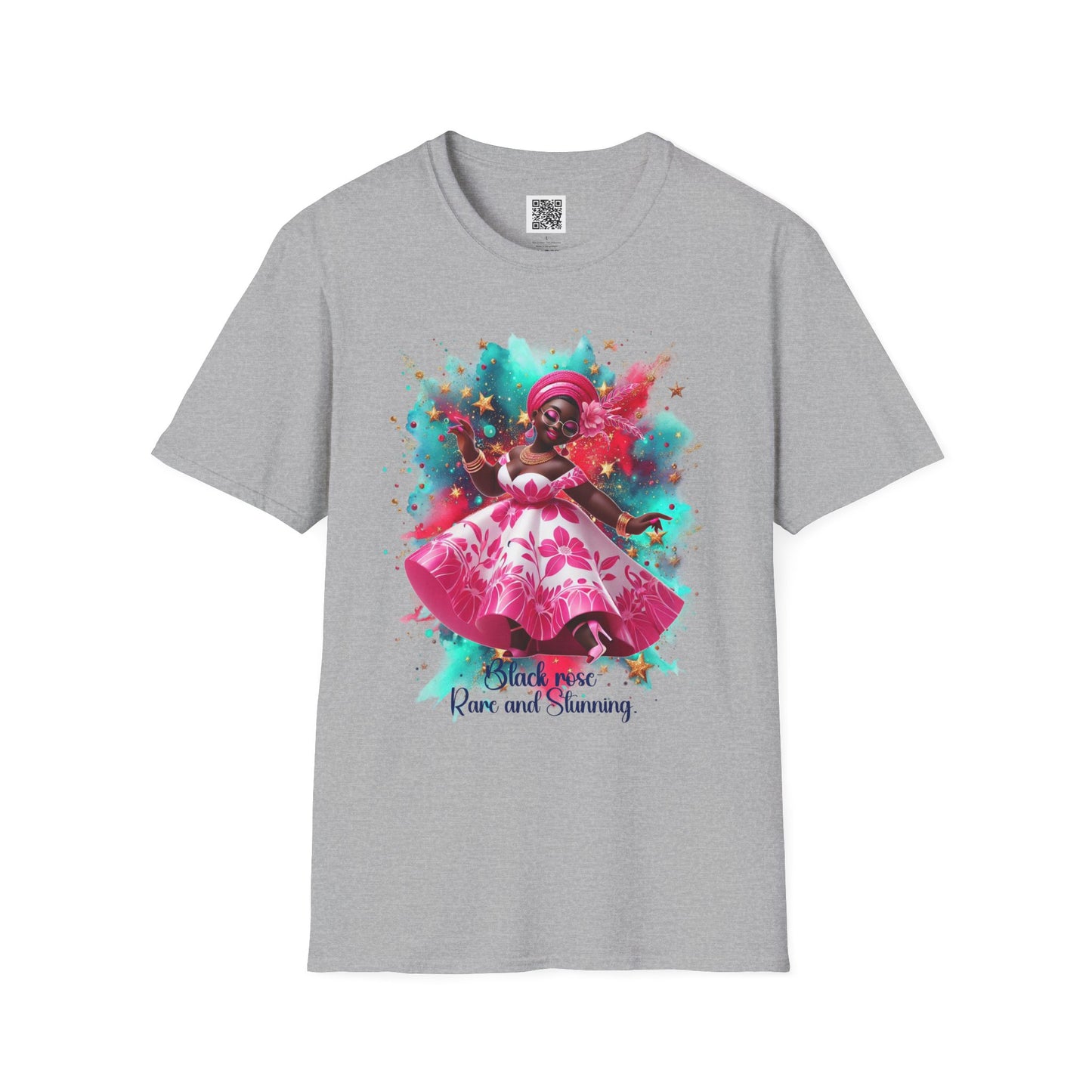 Black Rose - Rare and Stunning | Unisex Softstyle T-Shirt – Celebrate Confidence and Beauty