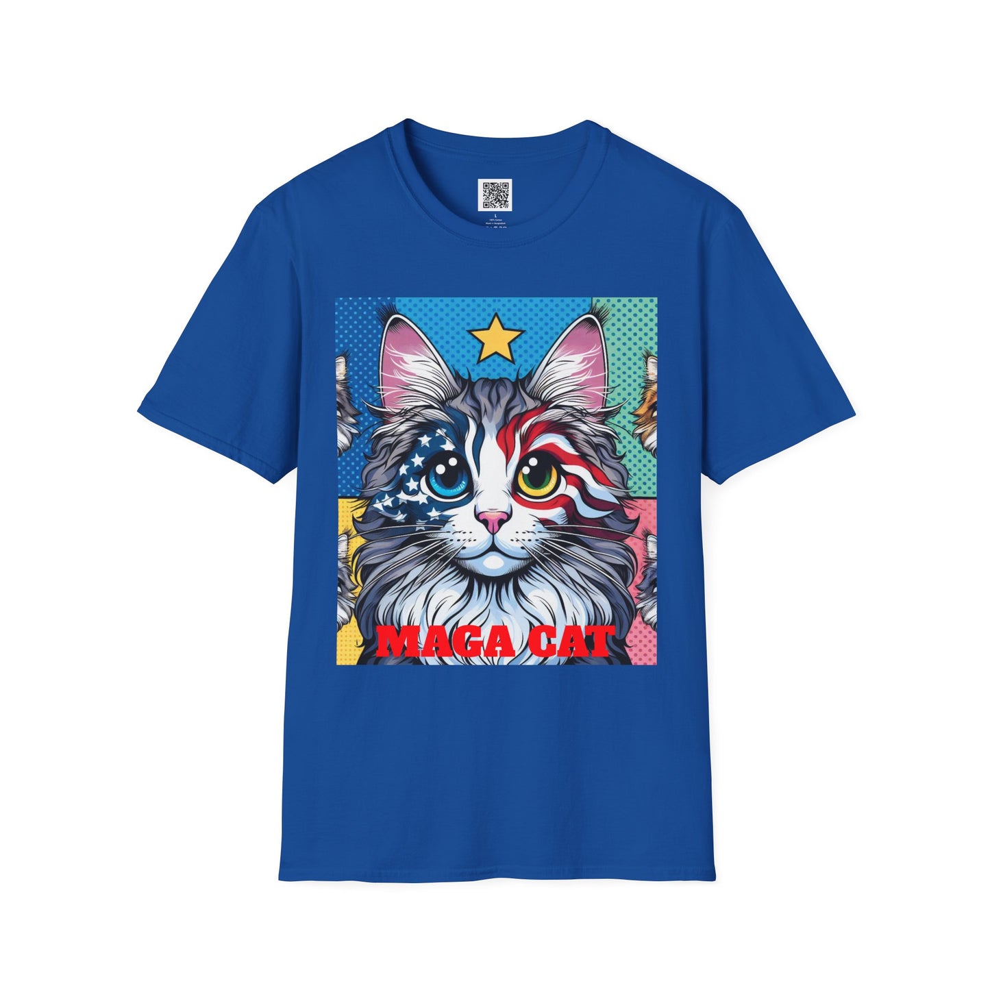 Patriotic MAGA Cat | Unisex Softstyle T-Shirt - Fun Tee for Cat Lovers