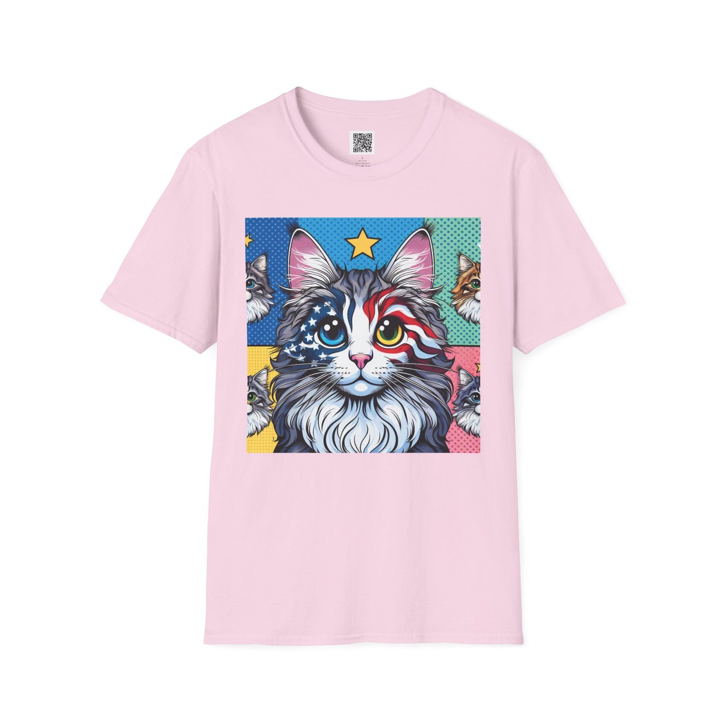 Patriotic Cat | Unisex Softstyle T-Shirt - Fun Tee for Cat Lovers